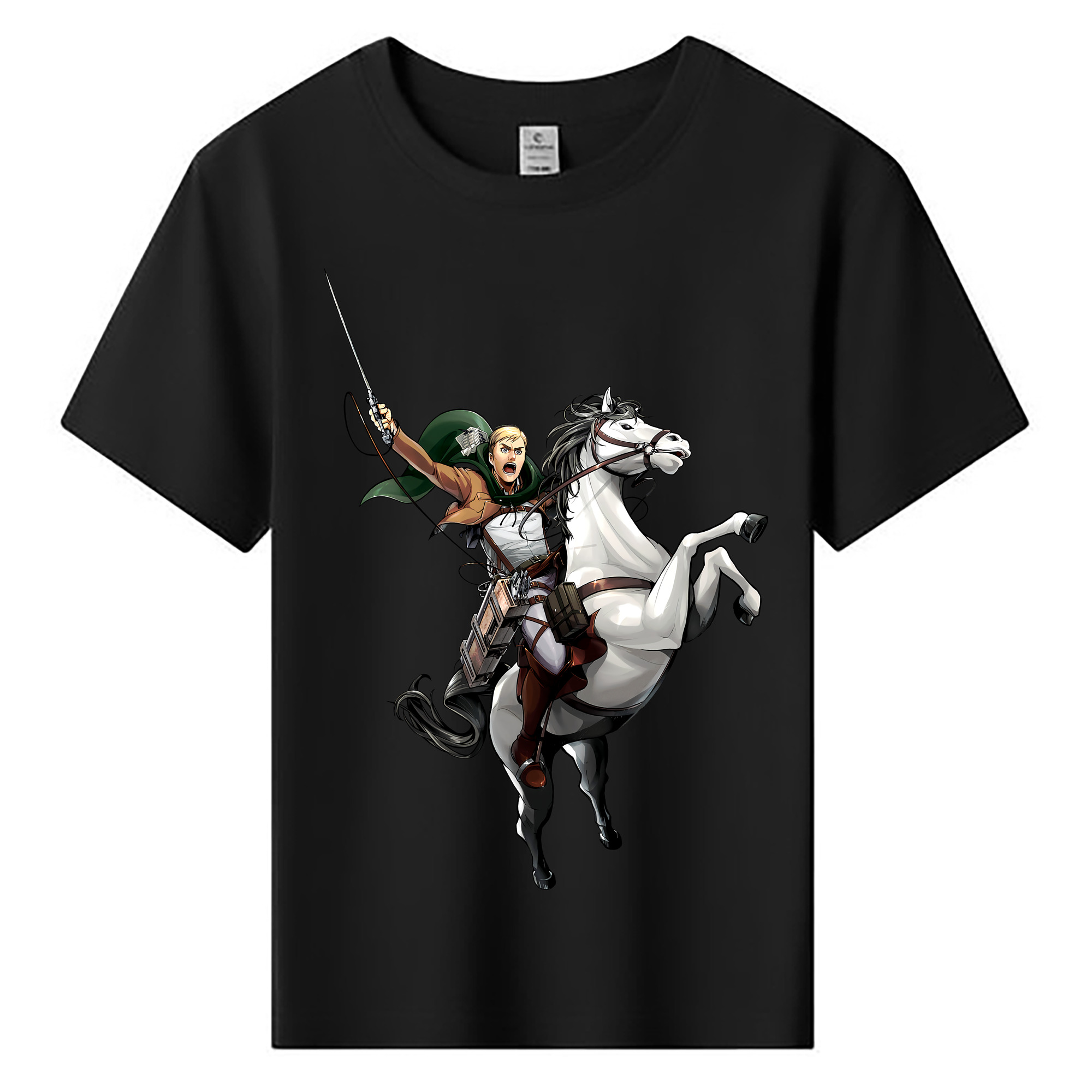 （画像用） 進撃の巨人 エルヴィン・スミス Attack on Titan Erwin Smith 綿100％キッズTシャツ（フロントプリント）