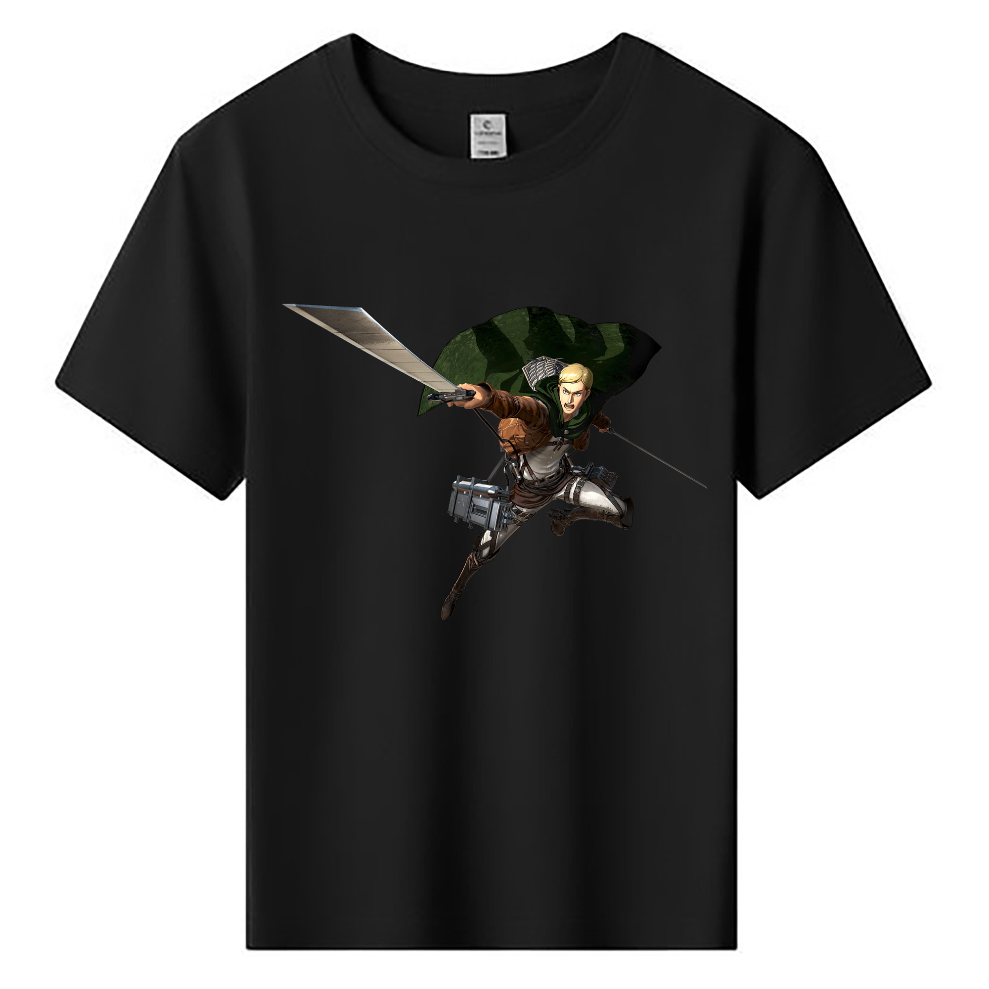 （画像用） 進撃の巨人 エルヴィン・スミス Attack on Titan Erwin Smith 綿100％キッズTシャツ（フロントプリント）