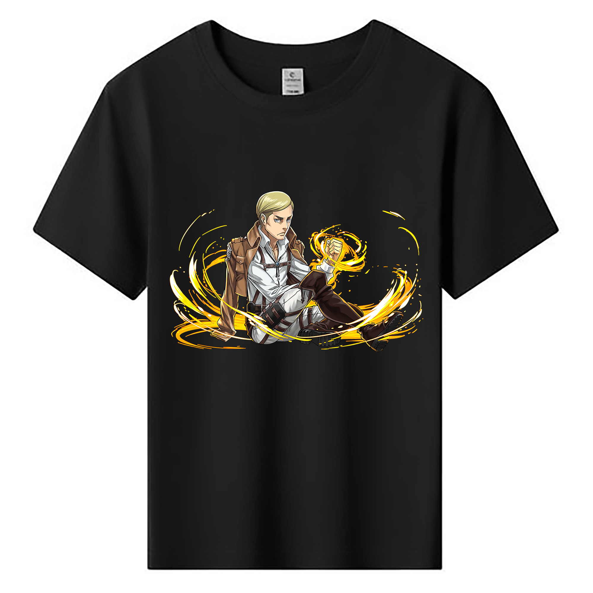 （画像用） 進撃の巨人 エルヴィン・スミス Attack on Titan Erwin Smith 綿100％キッズTシャツ（フロントプリント）