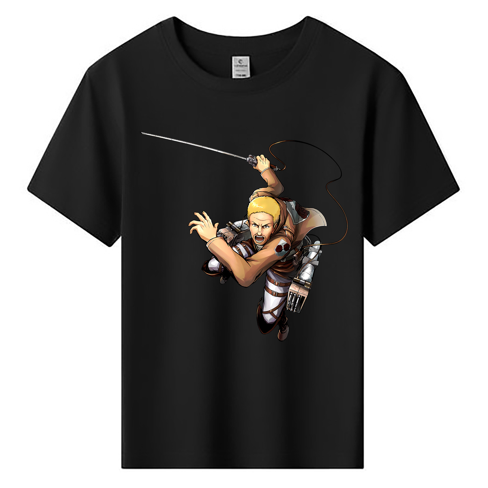 （画像用） 進撃の巨人 ハンネス Attack on Titan Hannes 綿100％キッズTシャツ（フロントプリント）