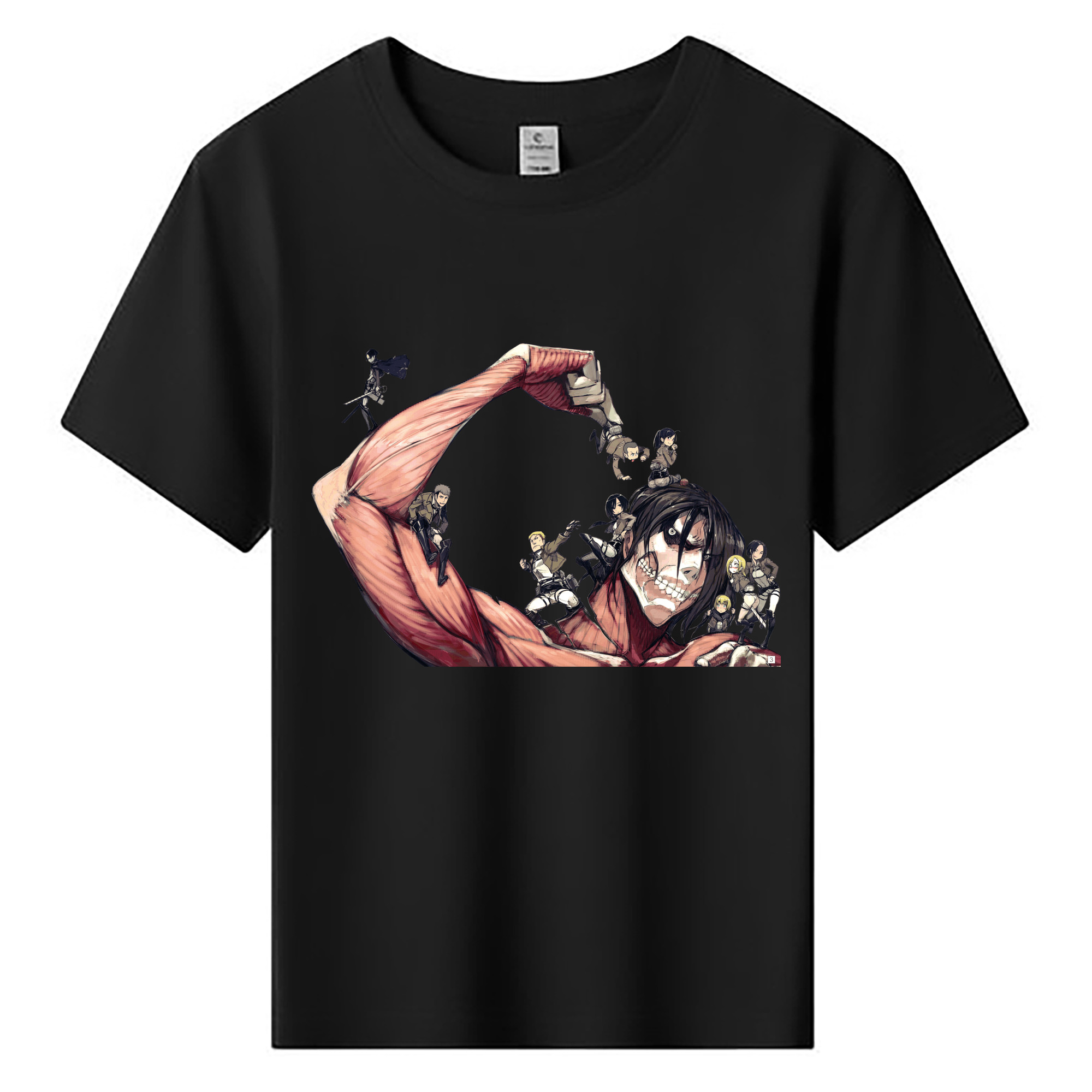 （画像用） 進撃の巨人 Attack on Titan 綿100％キッズTシャツ（フロントプリント）