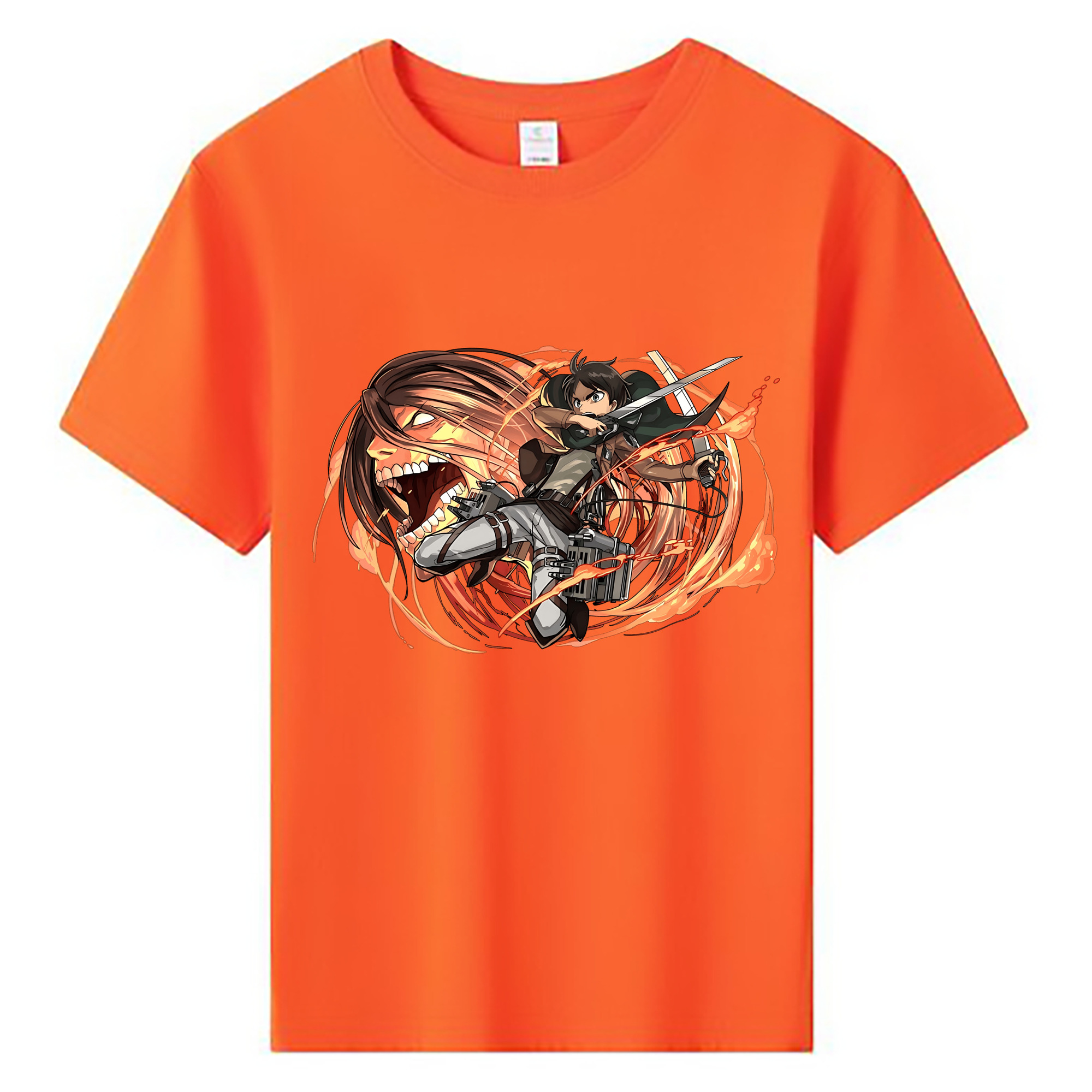 （画像用） 進撃の巨人 エレン･イェーガー Attack on Titan Eren Jäger 綿100％キッズTシャツ（フロントプリント）