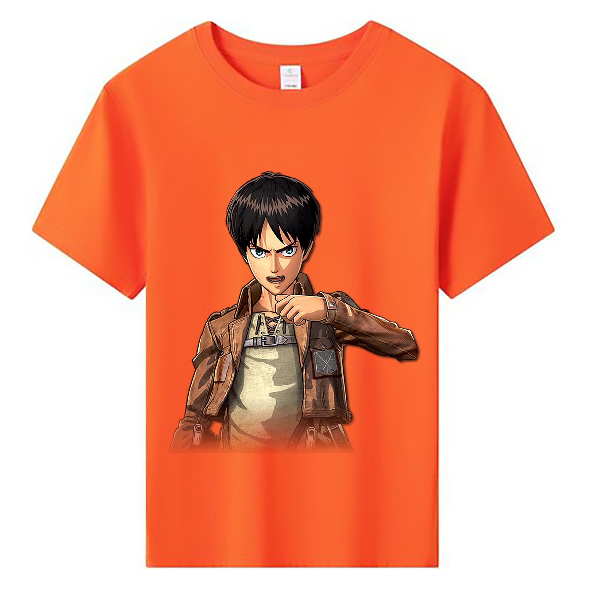 （画像用） 進撃の巨人 エレン･イェーガー Attack on Titan Eren Jäger 綿100％キッズTシャツ（フロントプリント）