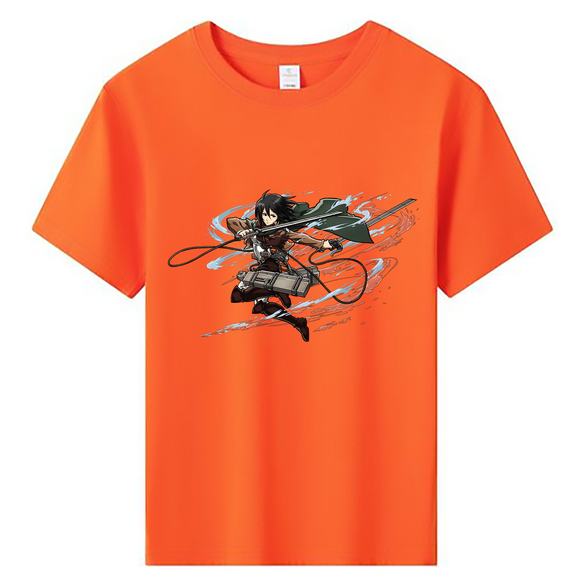 （画像用） 進撃の巨人 ミカサ·アッカーマン Attack on Titan Mikasa Ackerman 綿100％キッズTシャツ（フロントプリント）
