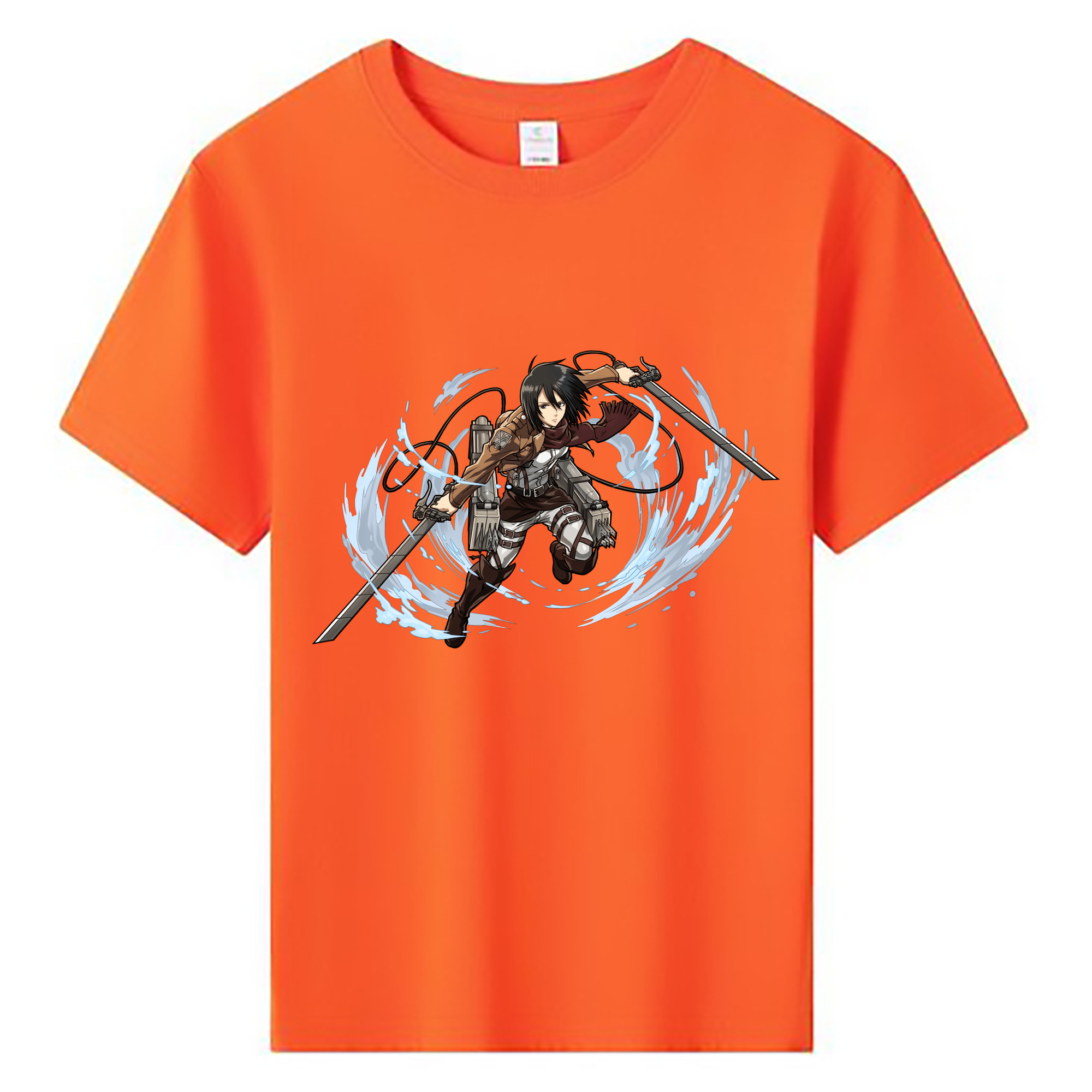 （画像用） 進撃の巨人 ミカサ·アッカーマン Attack on Titan Mikasa Ackerman 綿100％キッズTシャツ（フロントプリント）