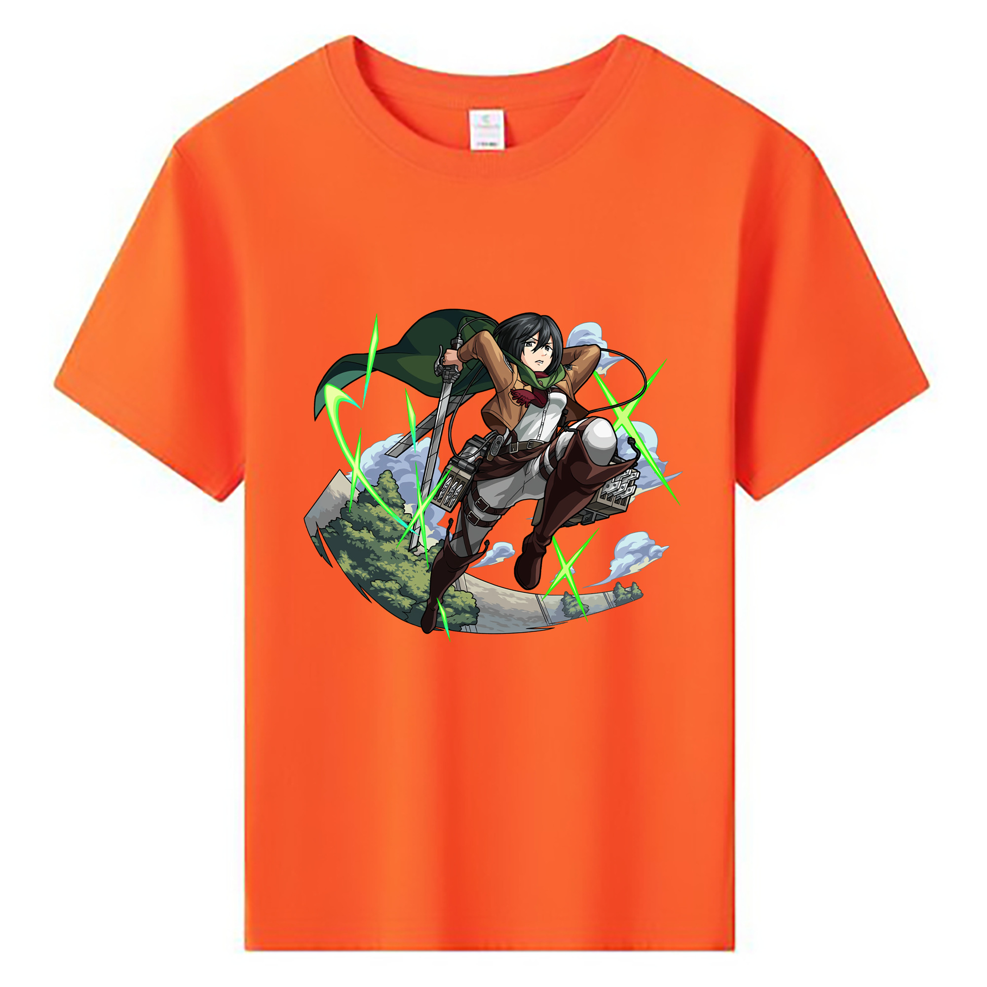 （画像用） 進撃の巨人 ミカサ·アッカーマン Attack on Titan Mikasa Ackerman 綿100％キッズTシャツ（フロントプリント）