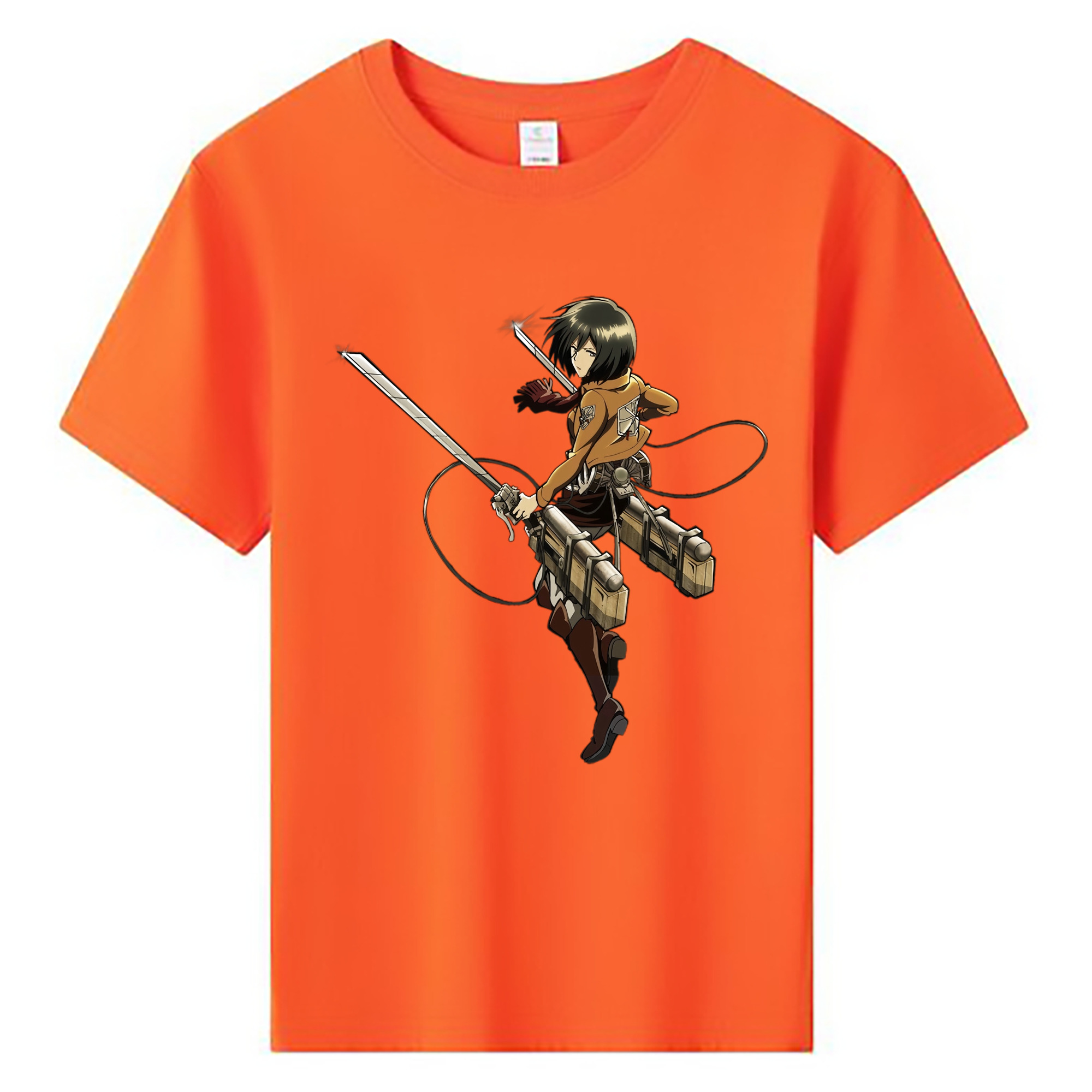 （画像用） 進撃の巨人 ミカサ·アッカーマン Attack on Titan Mikasa Ackerman 綿100％キッズTシャツ（フロントプリント）