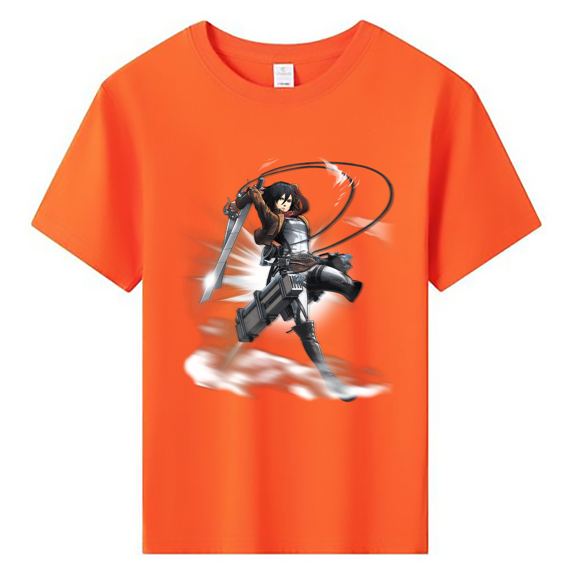 （画像用） 進撃の巨人 ミカサ·アッカーマン Attack on Titan Mikasa Ackerman 綿100％キッズTシャツ（フロントプリント）