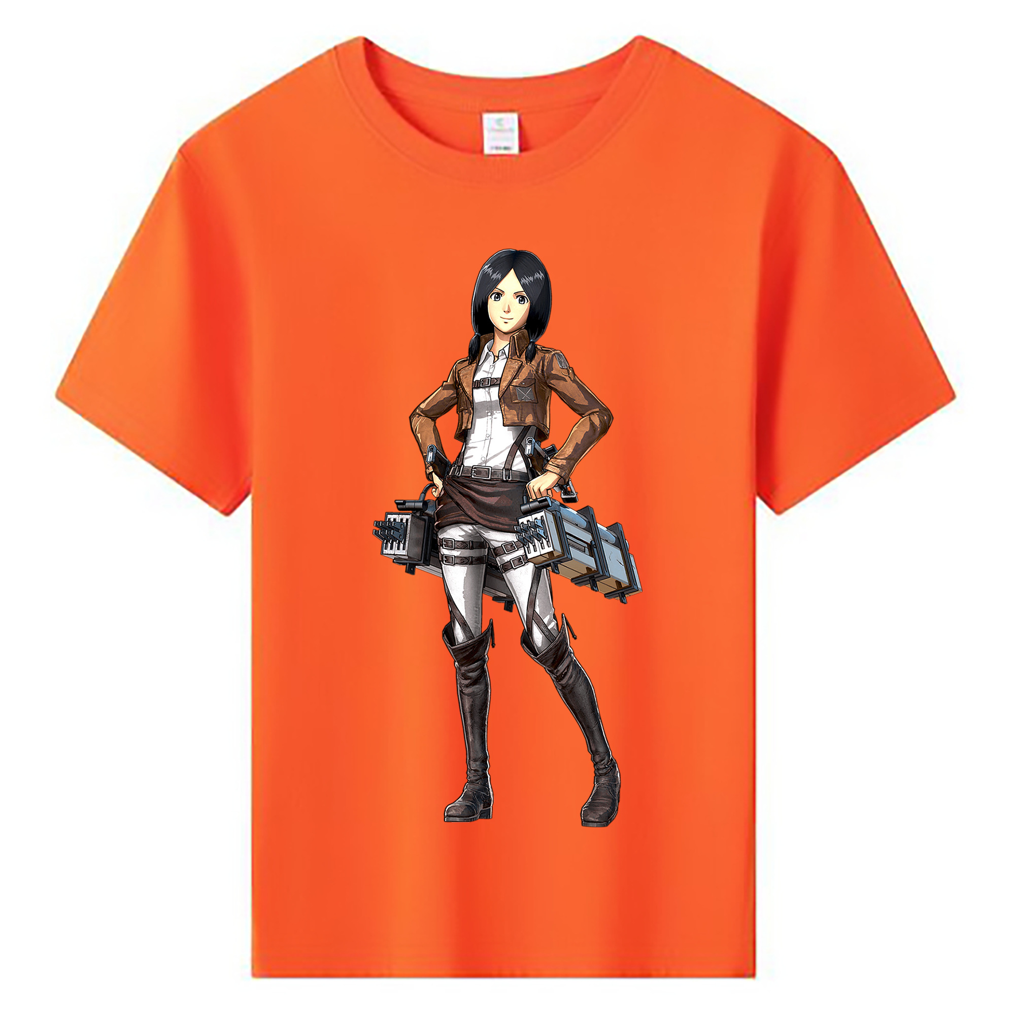 （画像用） 進撃の巨人 ミカサ·アッカーマン Attack on Titan Mikasa Ackerman 綿100％キッズTシャツ（フロントプリント）