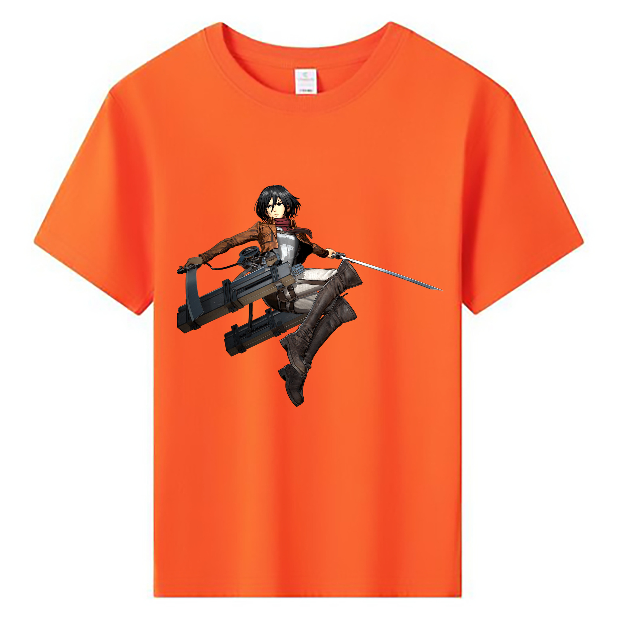 （画像用） 進撃の巨人 ミカサ·アッカーマン Attack on Titan Mikasa Ackerman 綿100％キッズTシャツ（フロントプリント）