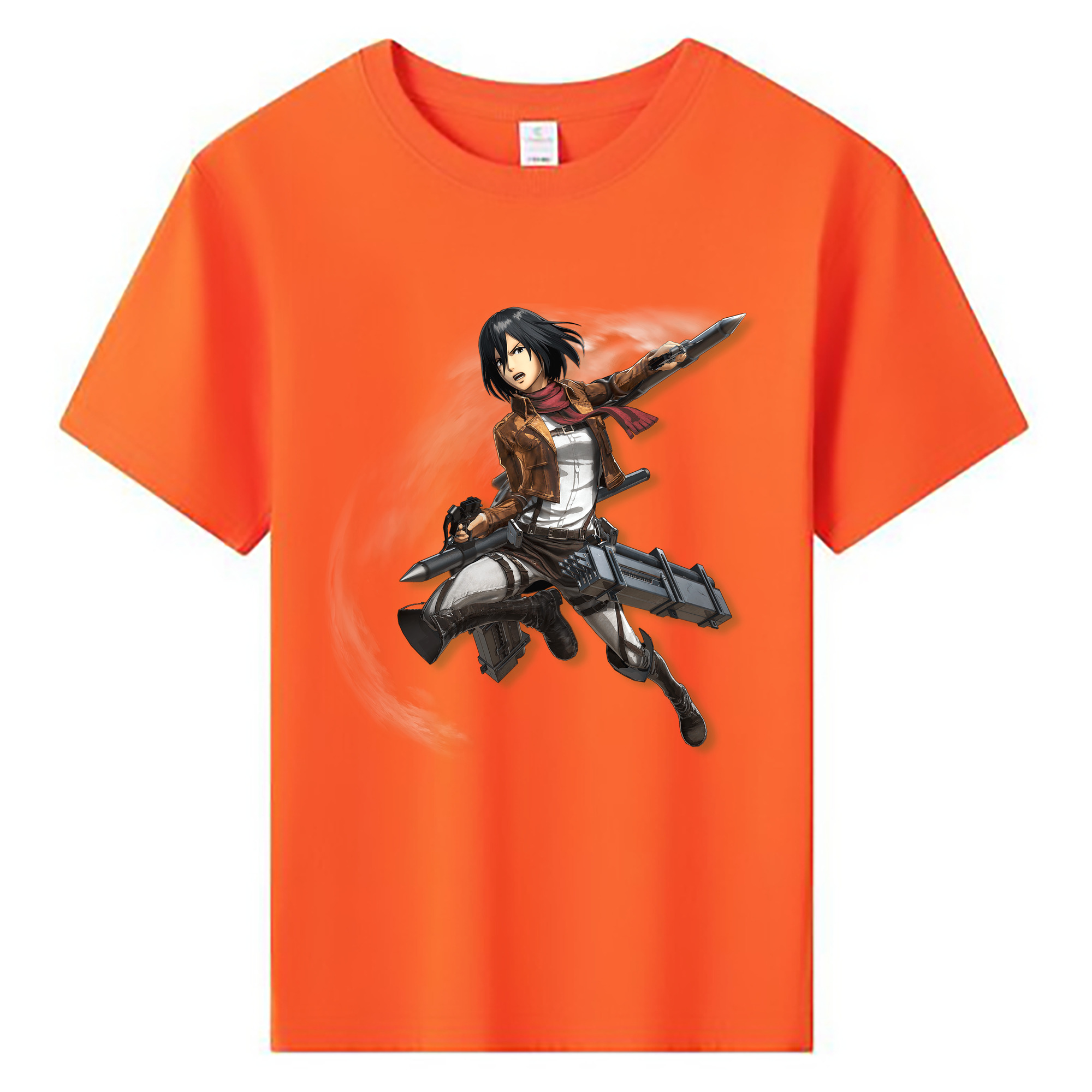 （画像用） 進撃の巨人 ミカサ·アッカーマン Attack on Titan Mikasa Ackerman 綿100％キッズTシャツ（フロントプリント）