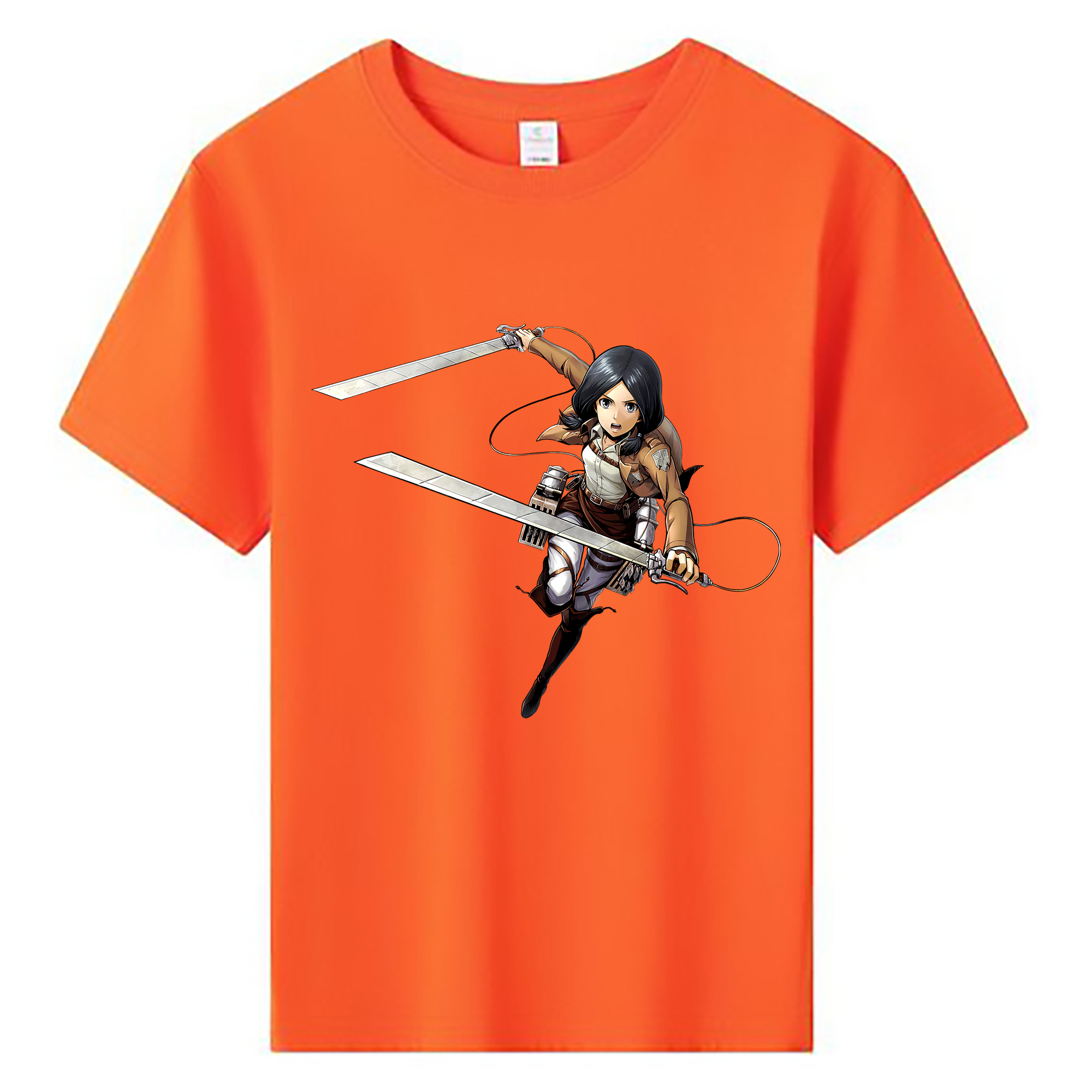 （画像用） 進撃の巨人 ミカサ·アッカーマン Attack on Titan Mikasa Ackerman 綿100％キッズTシャツ（フロントプリント）