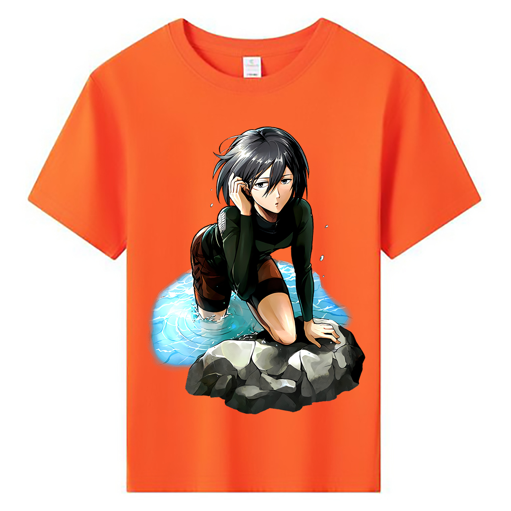 （画像用） 進撃の巨人 ミカサ·アッカーマン Attack on Titan Mikasa Ackerman 綿100％キッズTシャツ（フロントプリント）