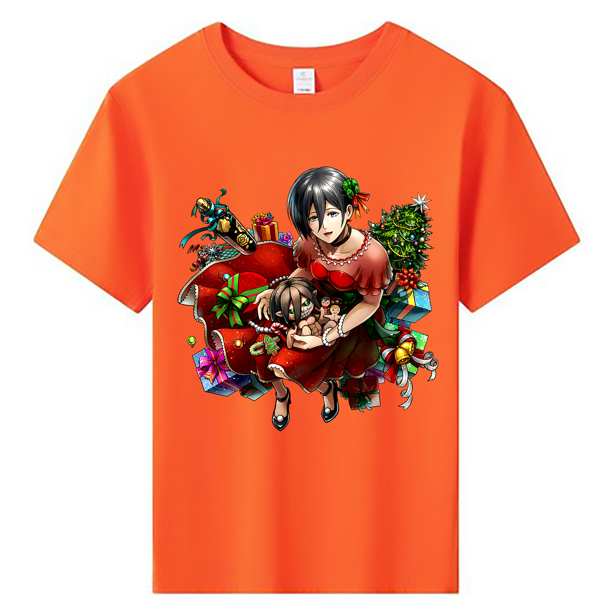 （画像用） 進撃の巨人 ミカサ·アッカーマン Attack on Titan Mikasa Ackerman 綿100％キッズTシャツ（フロントプリント）