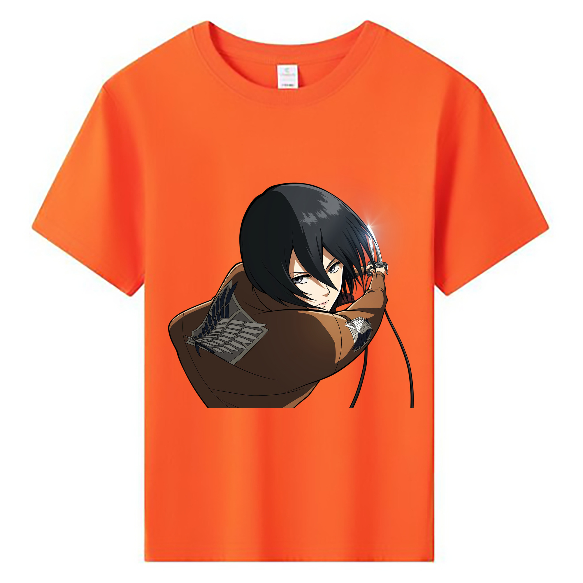 （画像用） 進撃の巨人 ミカサ·アッカーマン Attack on Titan Mikasa Ackerman 綿100％キッズTシャツ（フロントプリント）