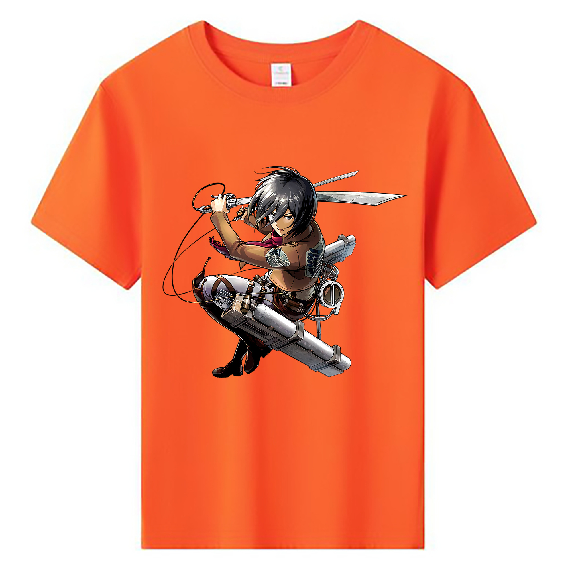 （画像用） 進撃の巨人 ミカサ·アッカーマン Attack on Titan Mikasa Ackerman 綿100％キッズTシャツ（フロントプリント）