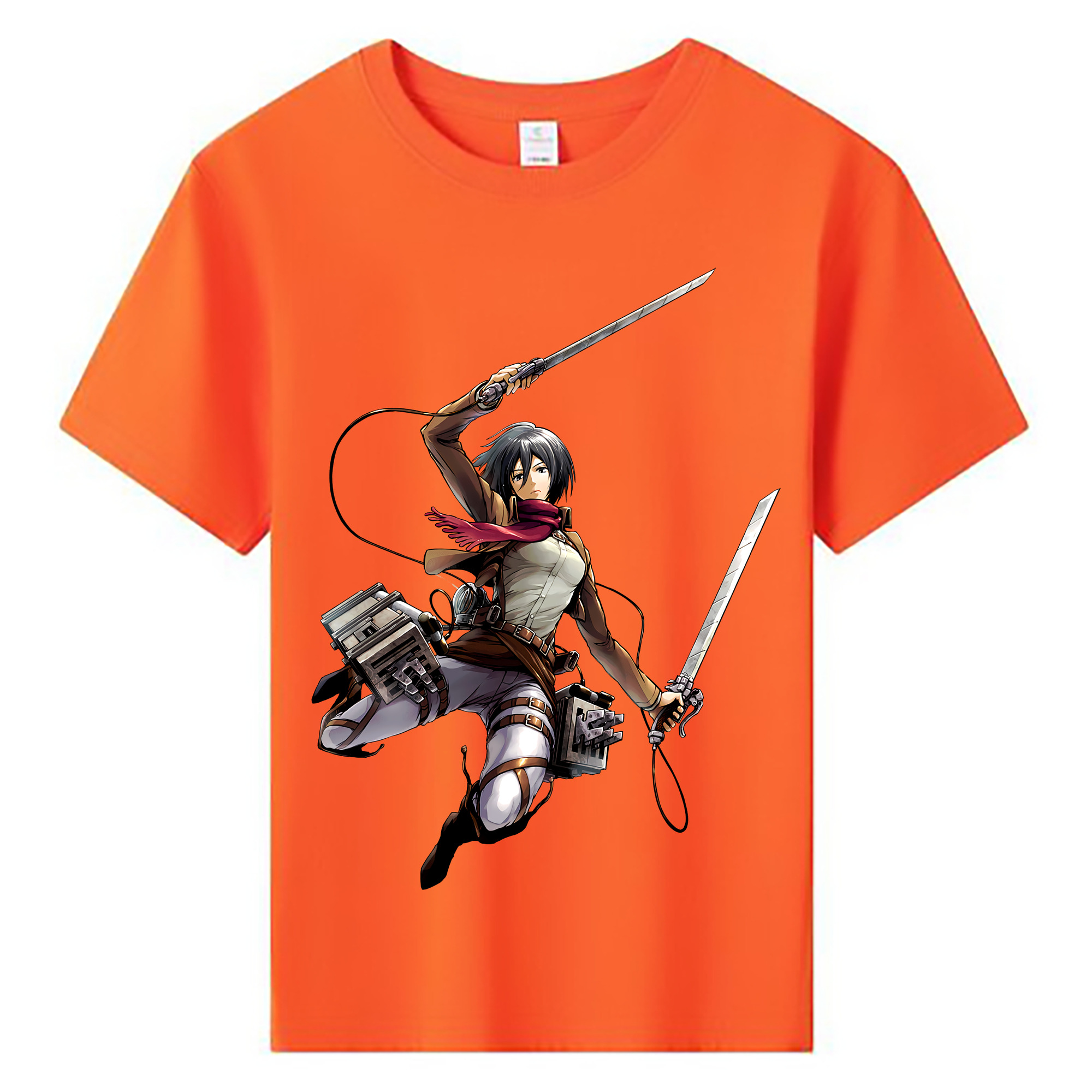 （画像用） 進撃の巨人 ミカサ·アッカーマン Attack on Titan Mikasa Ackerman 綿100％キッズTシャツ（フロントプリント）