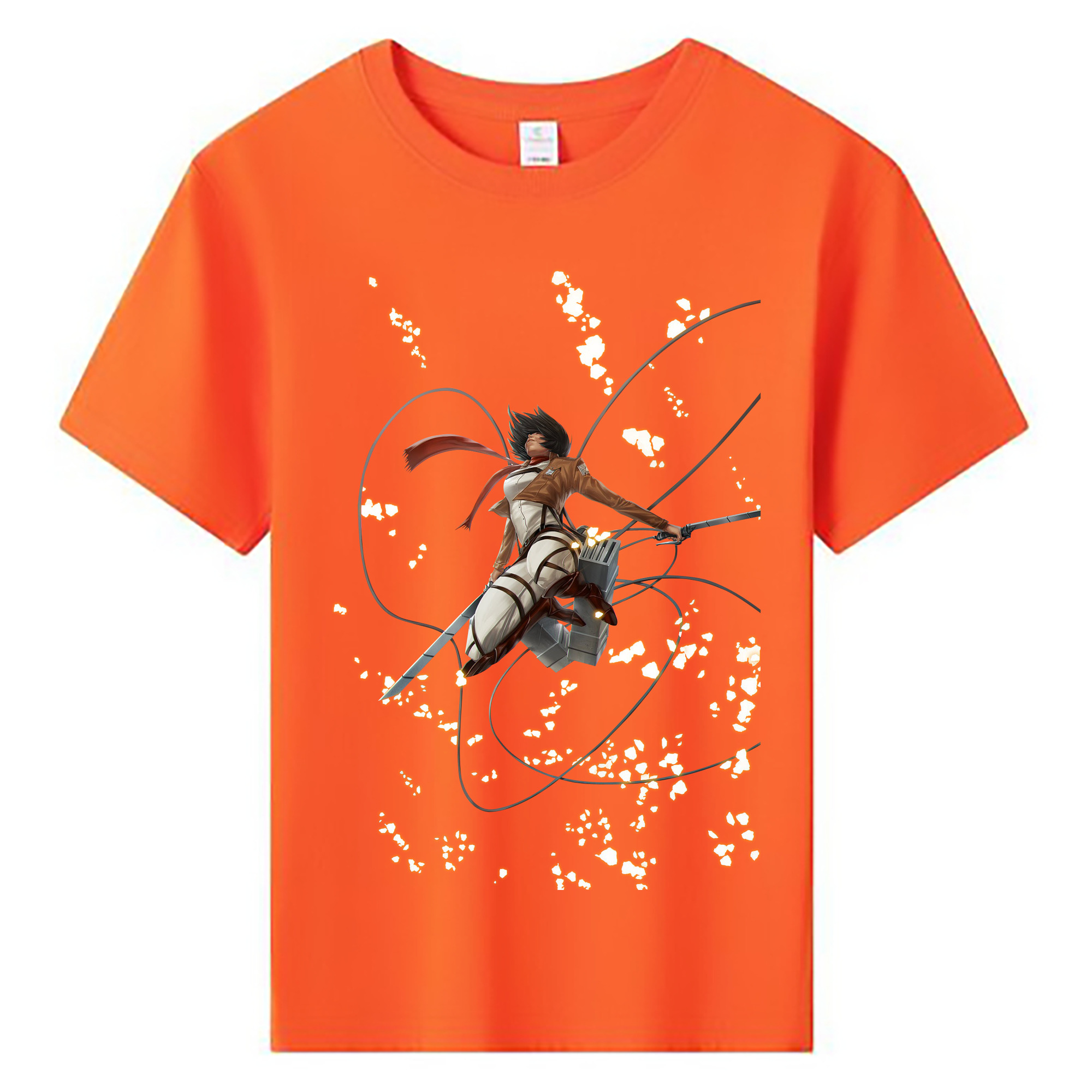 （画像用） 進撃の巨人 ミカサ·アッカーマン Attack on Titan Mikasa Ackerman 綿100％キッズTシャツ（フロントプリント）