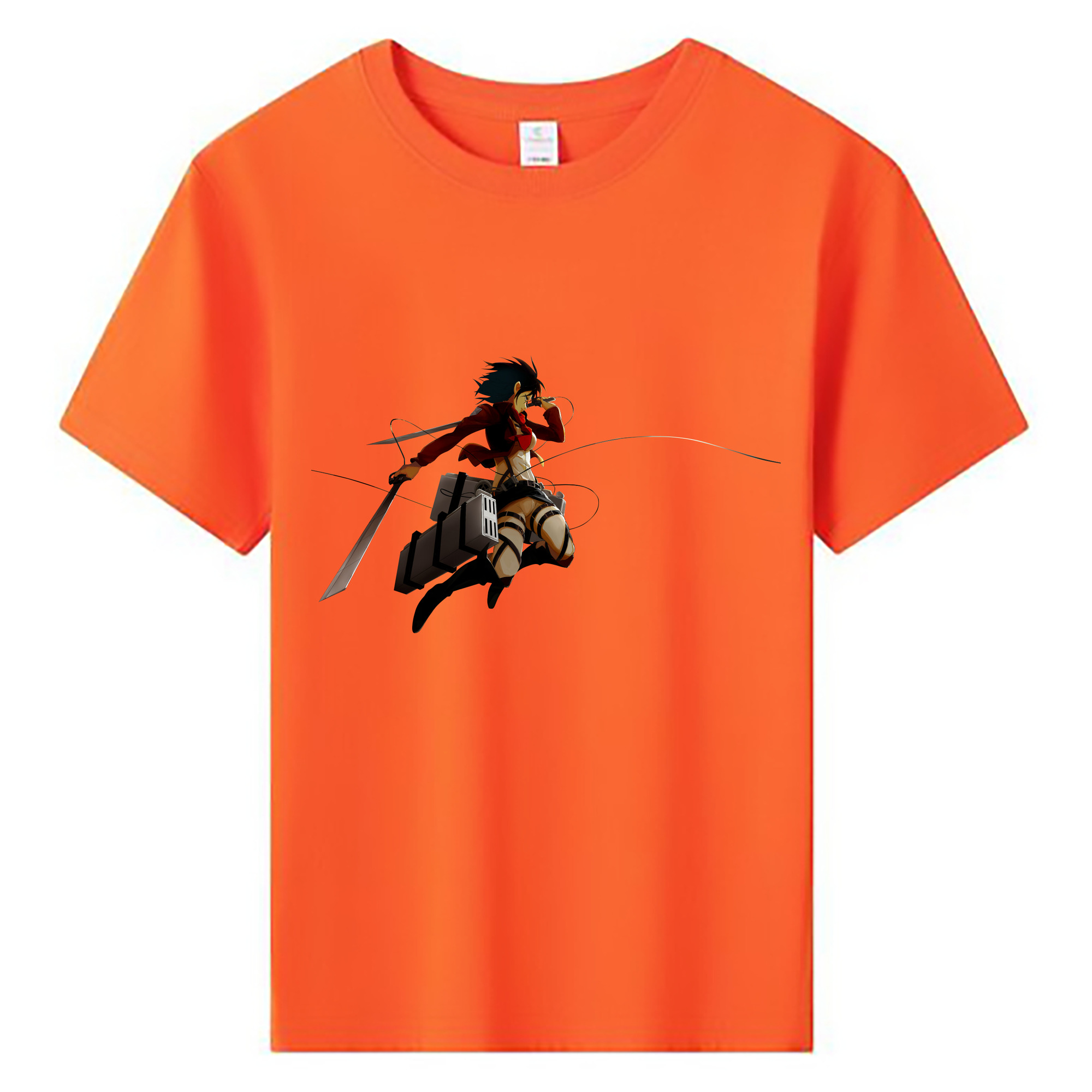 （画像用） 進撃の巨人 ミカサ·アッカーマン Attack on Titan Mikasa Ackerman 綿100％キッズTシャツ（フロントプリント）