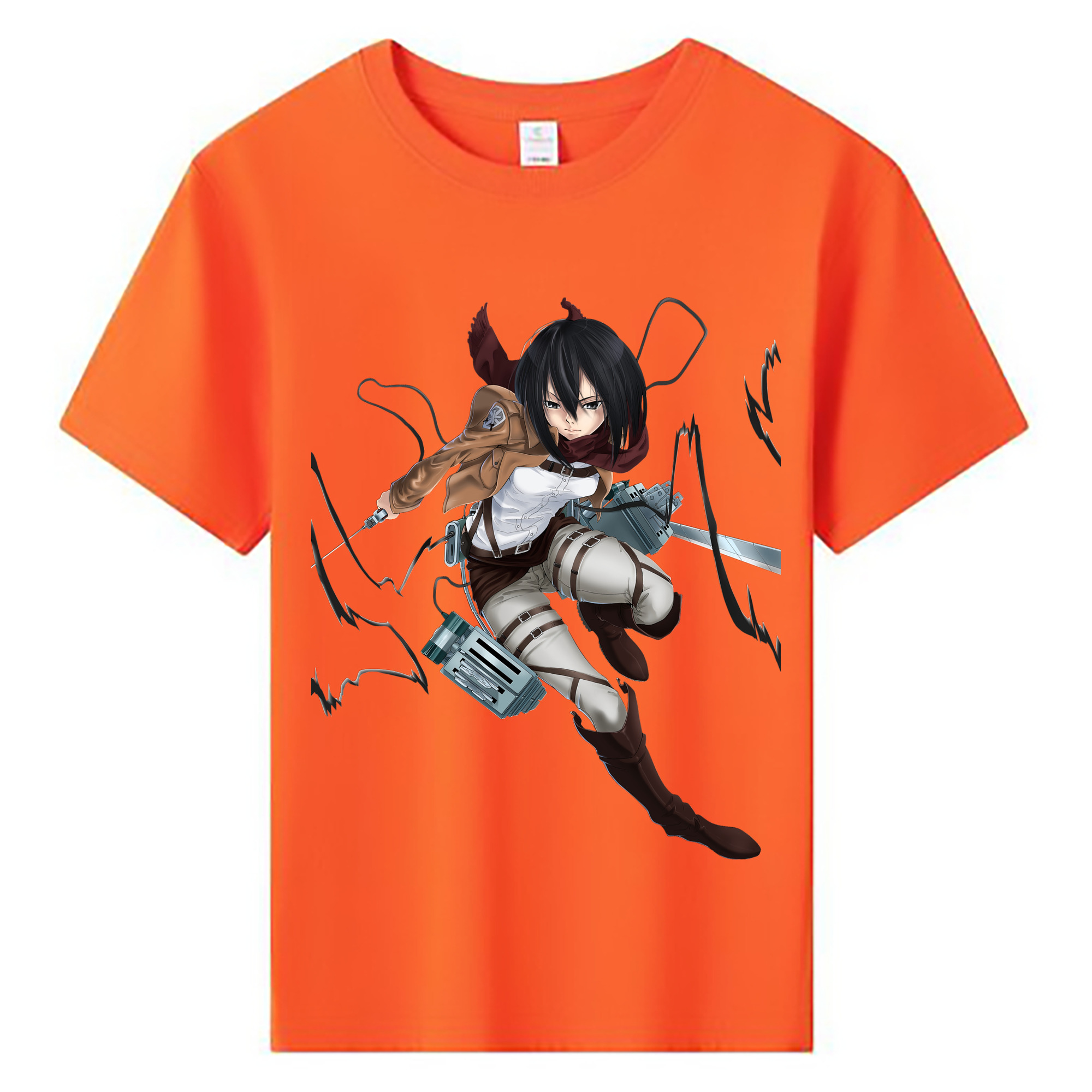 （画像用） 進撃の巨人 ミカサ·アッカーマン Attack on Titan Mikasa Ackerman 綿100％キッズTシャツ（フロントプリント）