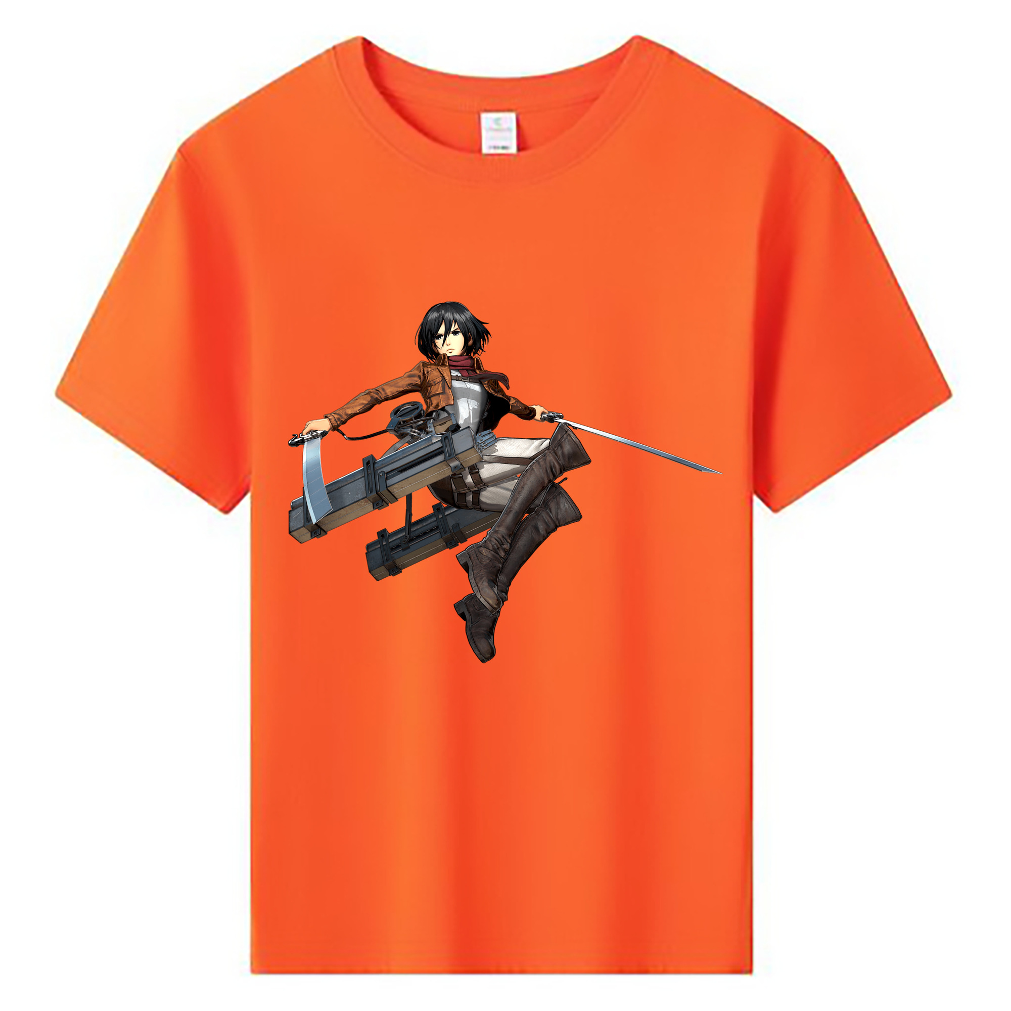 （画像用） 進撃の巨人 ミカサ·アッカーマン Attack on Titan Mikasa Ackerman 綿100％キッズTシャツ（フロントプリント）