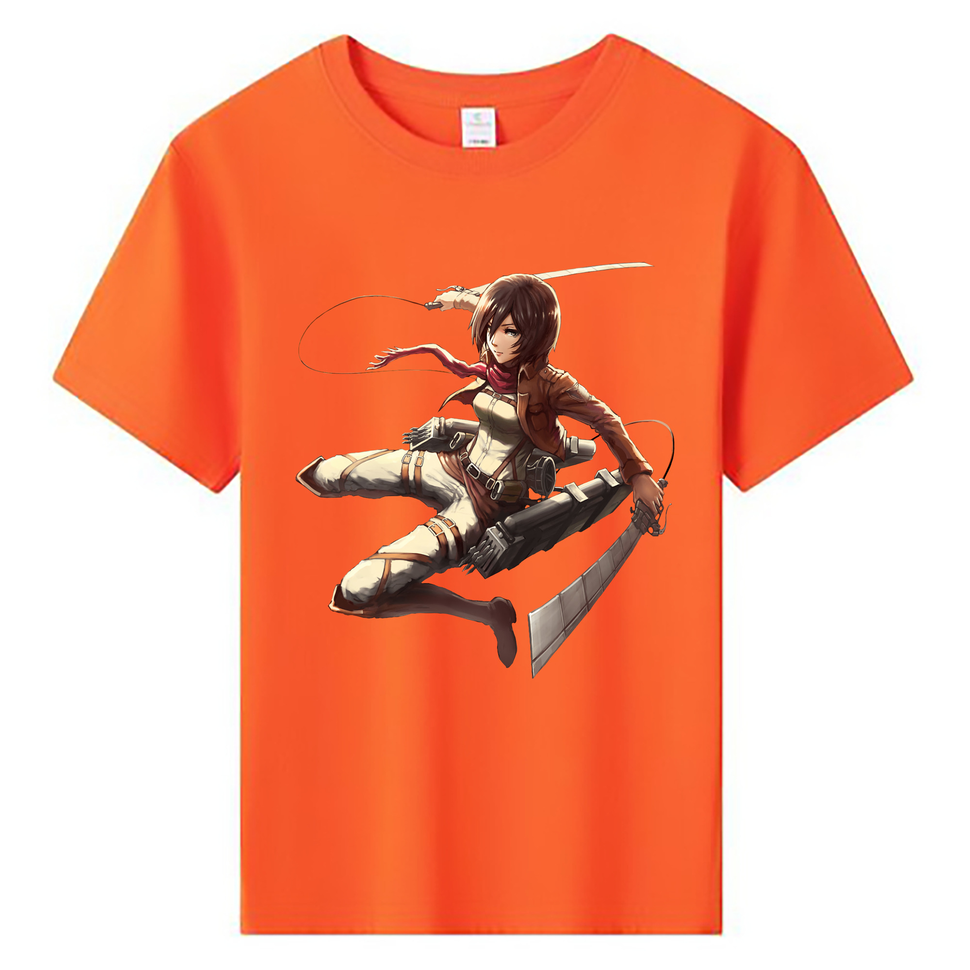 （画像用） 進撃の巨人 ミカサ·アッカーマン Attack on Titan Mikasa Ackerman 綿100％キッズTシャツ（フロントプリント）