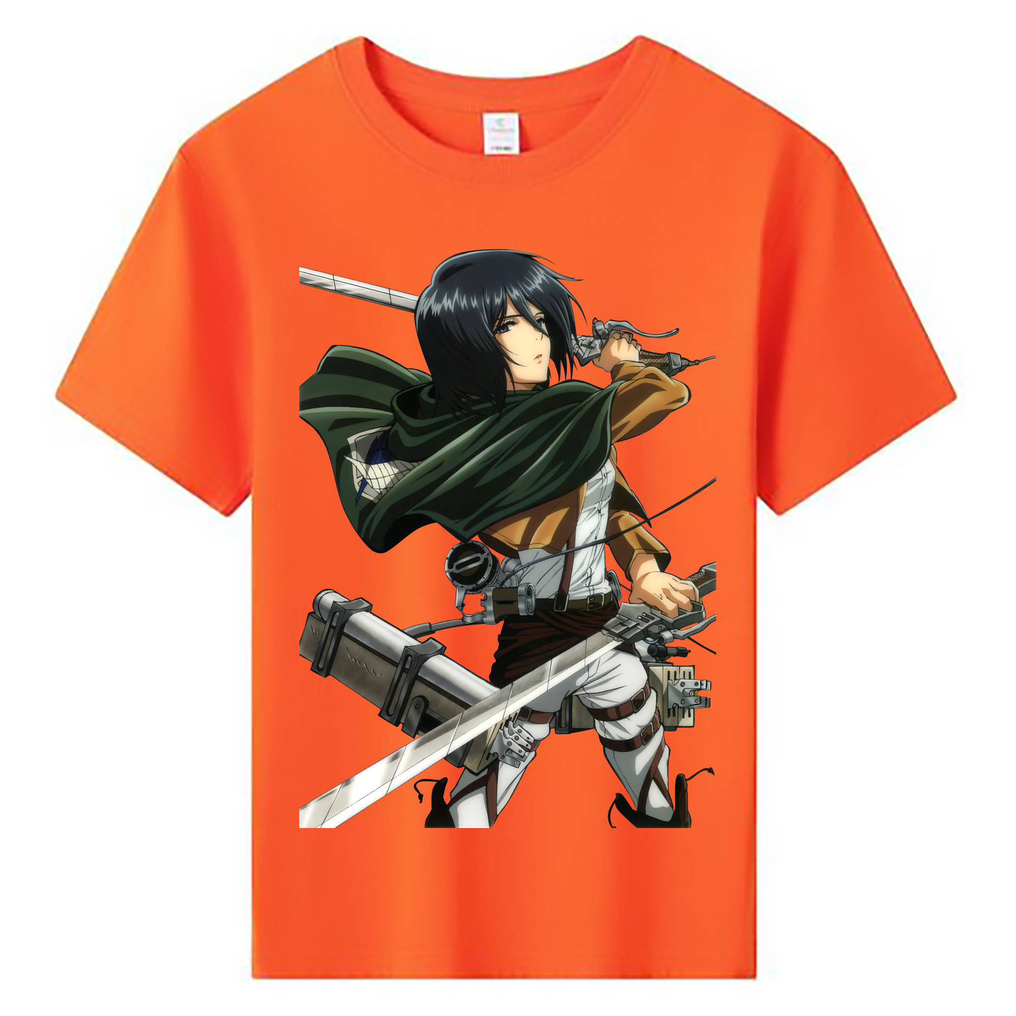 （画像用） 進撃の巨人 ミカサ·アッカーマン Attack on Titan Mikasa Ackerman 綿100％キッズTシャツ（フロントプリント）