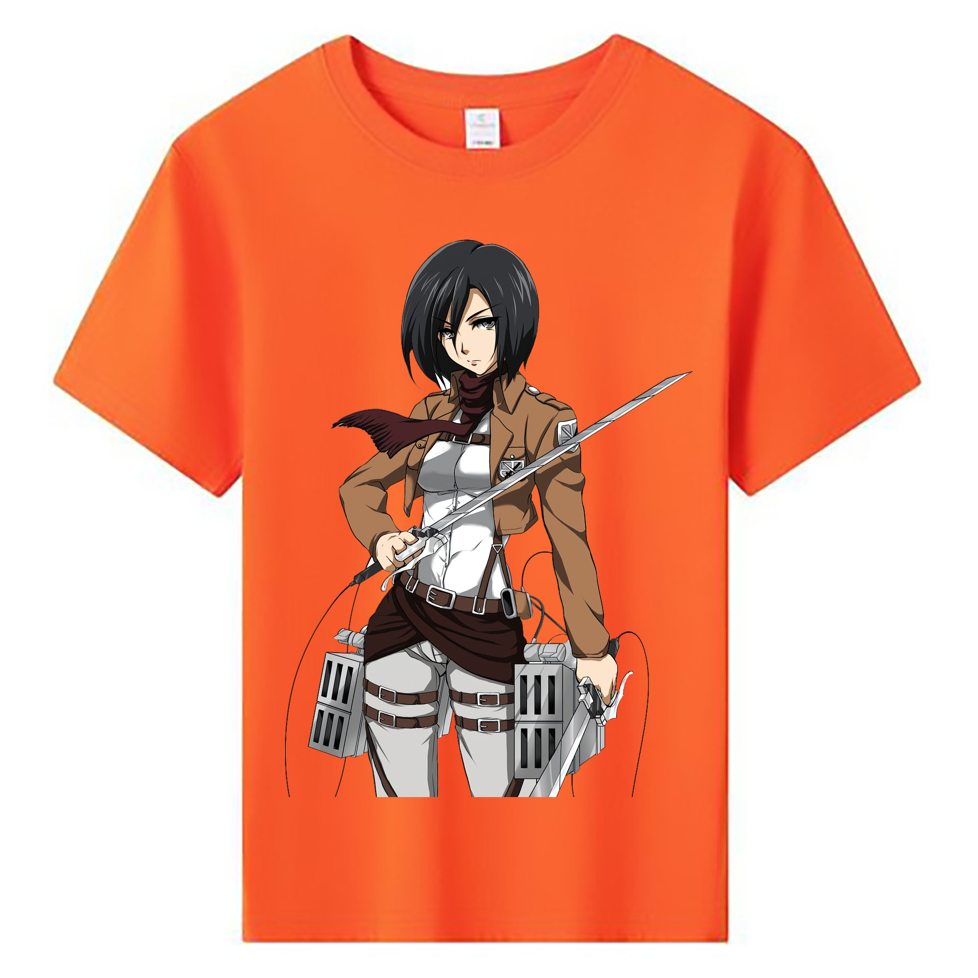 （画像用） 進撃の巨人 ミカサ·アッカーマン Attack on Titan Mikasa Ackerman 綿100％キッズTシャツ（フロントプリント）
