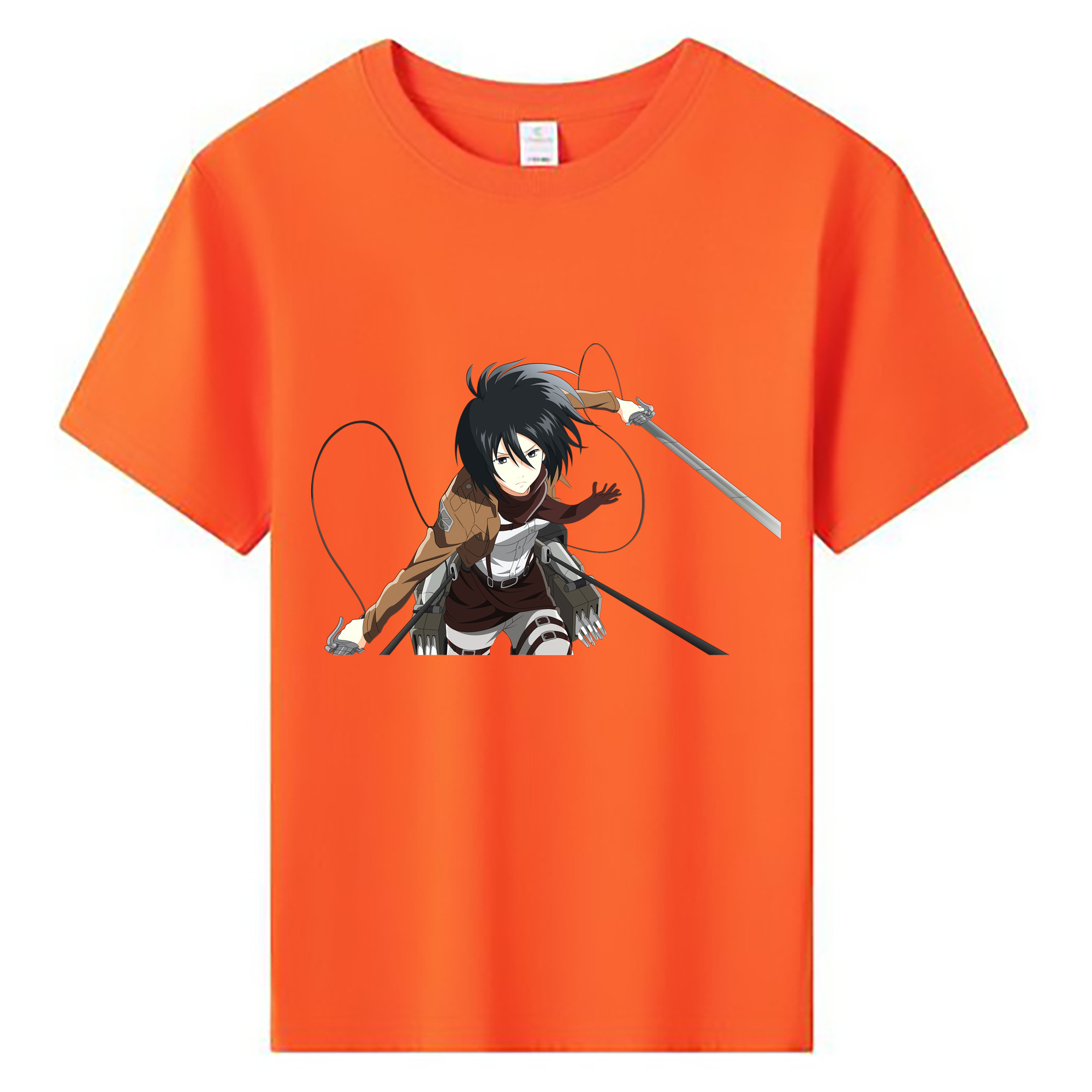 （画像用） 進撃の巨人 ミカサ·アッカーマン Attack on Titan Mikasa Ackerman 綿100％キッズTシャツ（フロントプリント）
