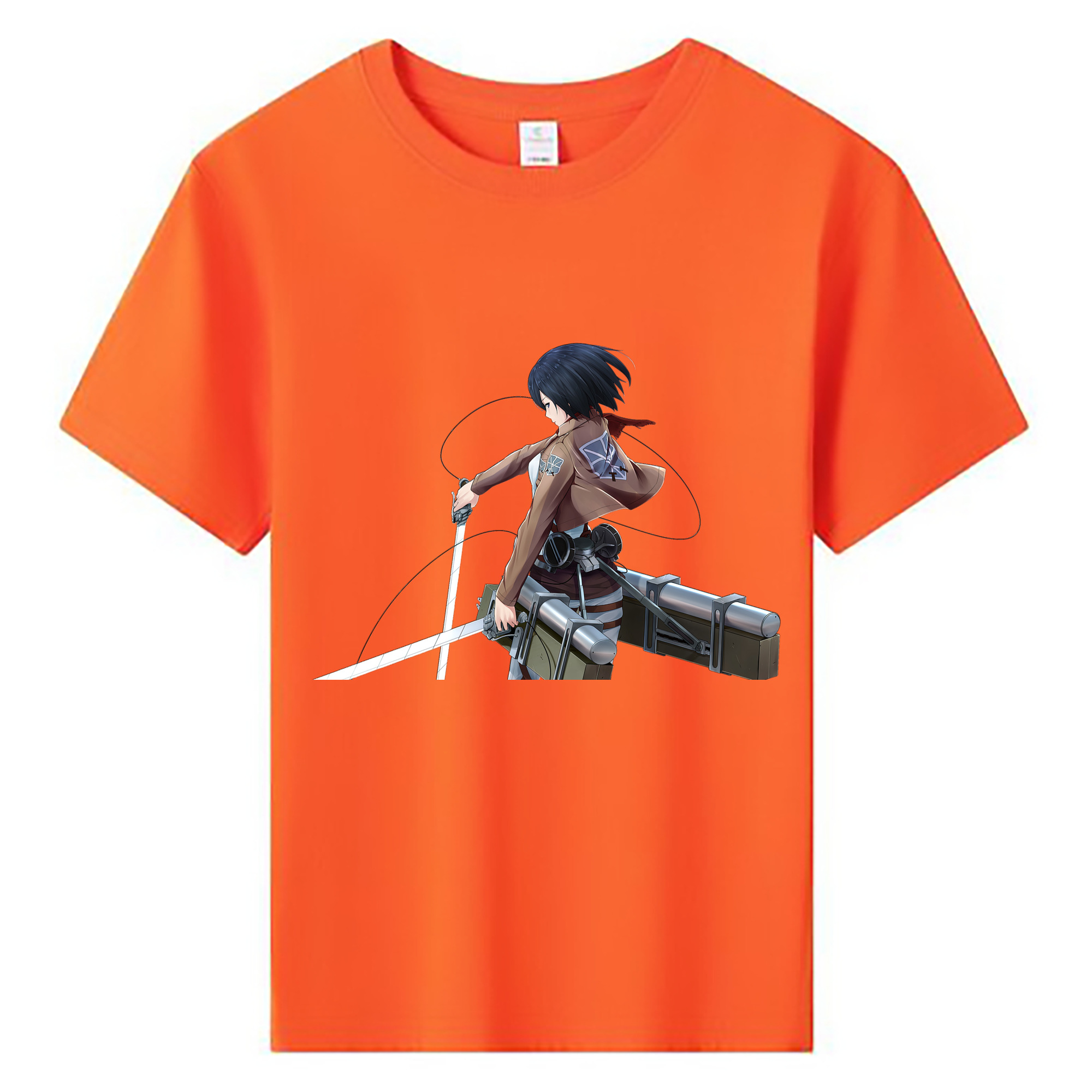 （画像用） 進撃の巨人 ミカサ·アッカーマン Attack on Titan Mikasa Ackerman 綿100％キッズTシャツ（フロントプリント）
