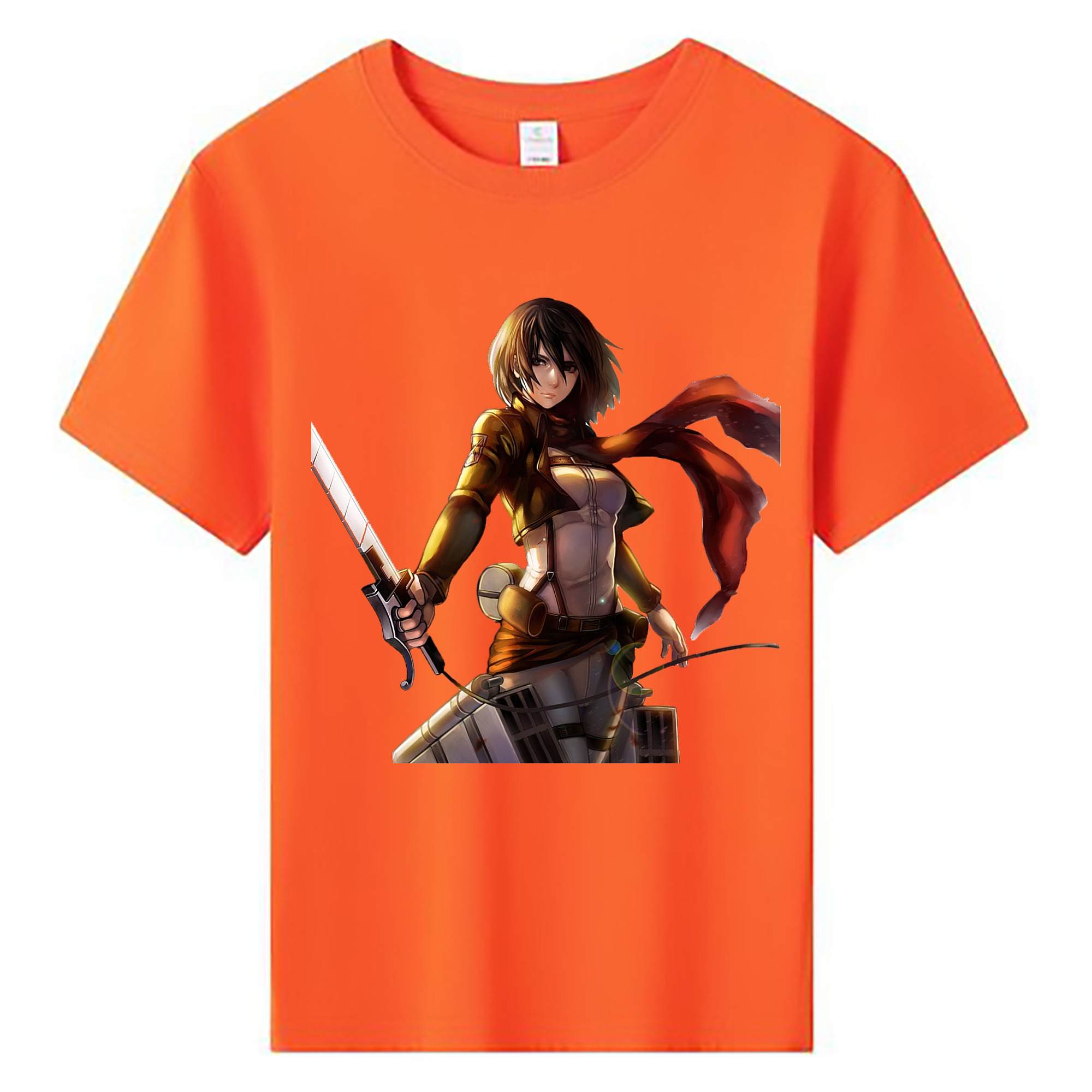 （画像用） 進撃の巨人 ミカサ·アッカーマン Attack on Titan Mikasa Ackerman 綿100％キッズTシャツ（フロントプリント）