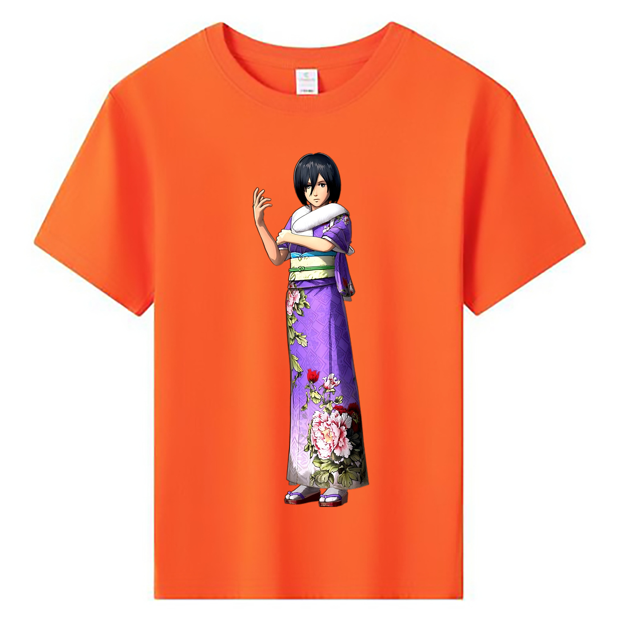 （画像用） 進撃の巨人 ミカサ·アッカーマン Attack on Titan Mikasa Ackerman 綿100％キッズTシャツ（フロントプリント）