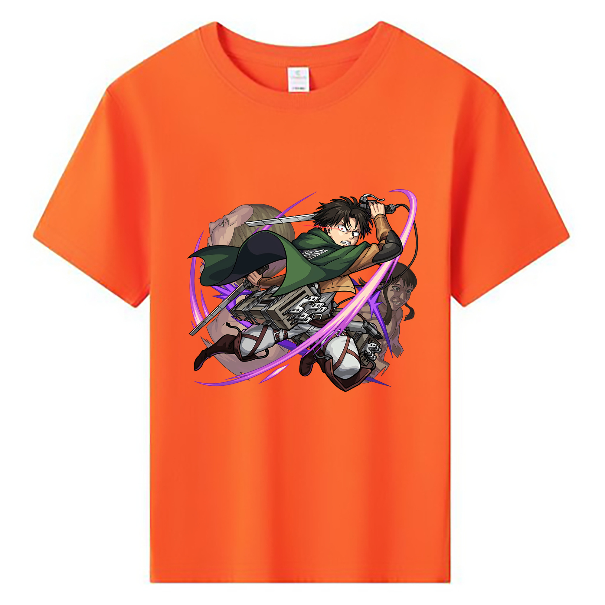 （画像用） 進撃の巨人 リヴァイ·アッカーマン Attack on Titan Levi Ackerman 綿100％キッズTシャツ（フロントプリント）