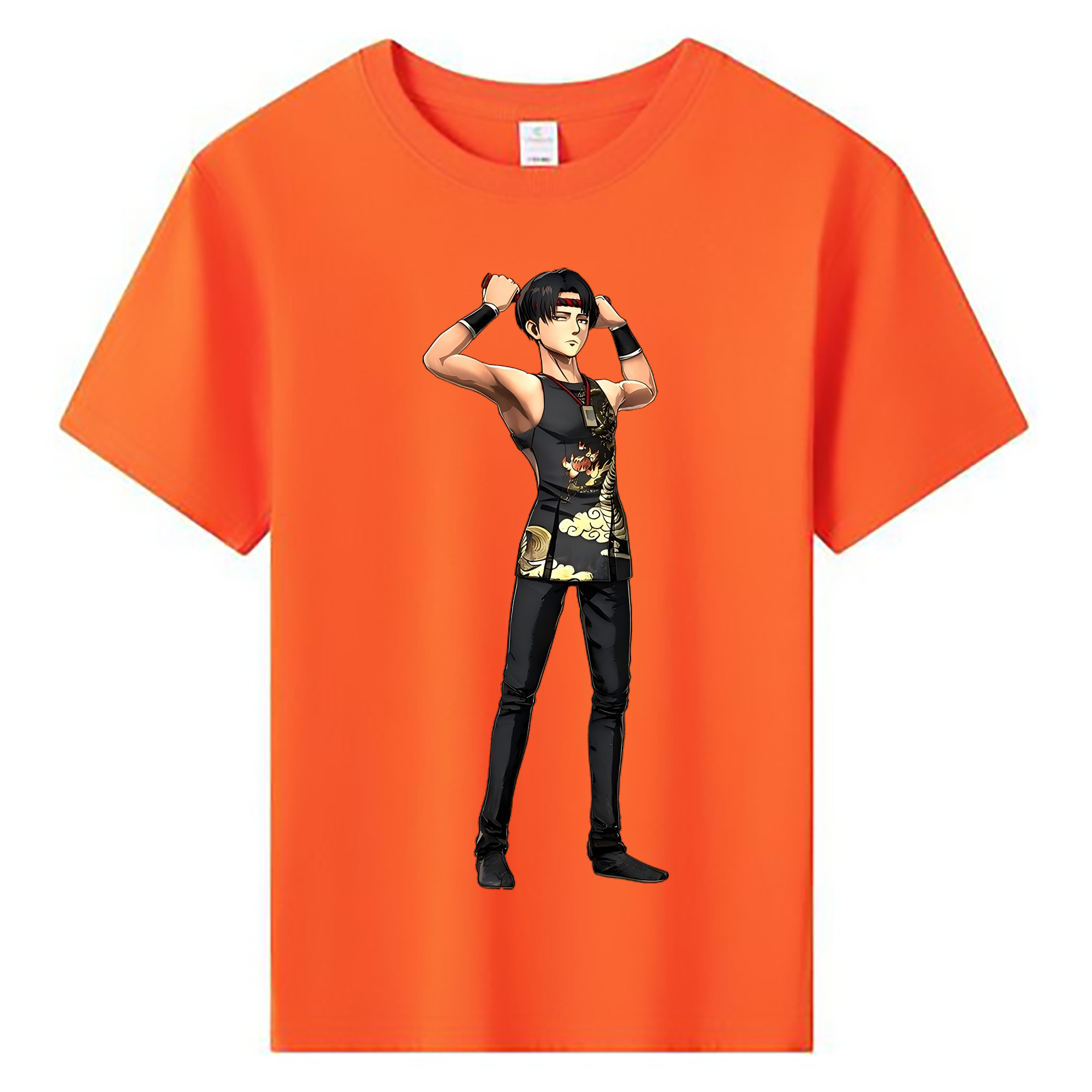 （画像用） 進撃の巨人 リヴァイ·アッカーマン Attack on Titan Levi Ackerman 綿100％キッズTシャツ（フロントプリント）