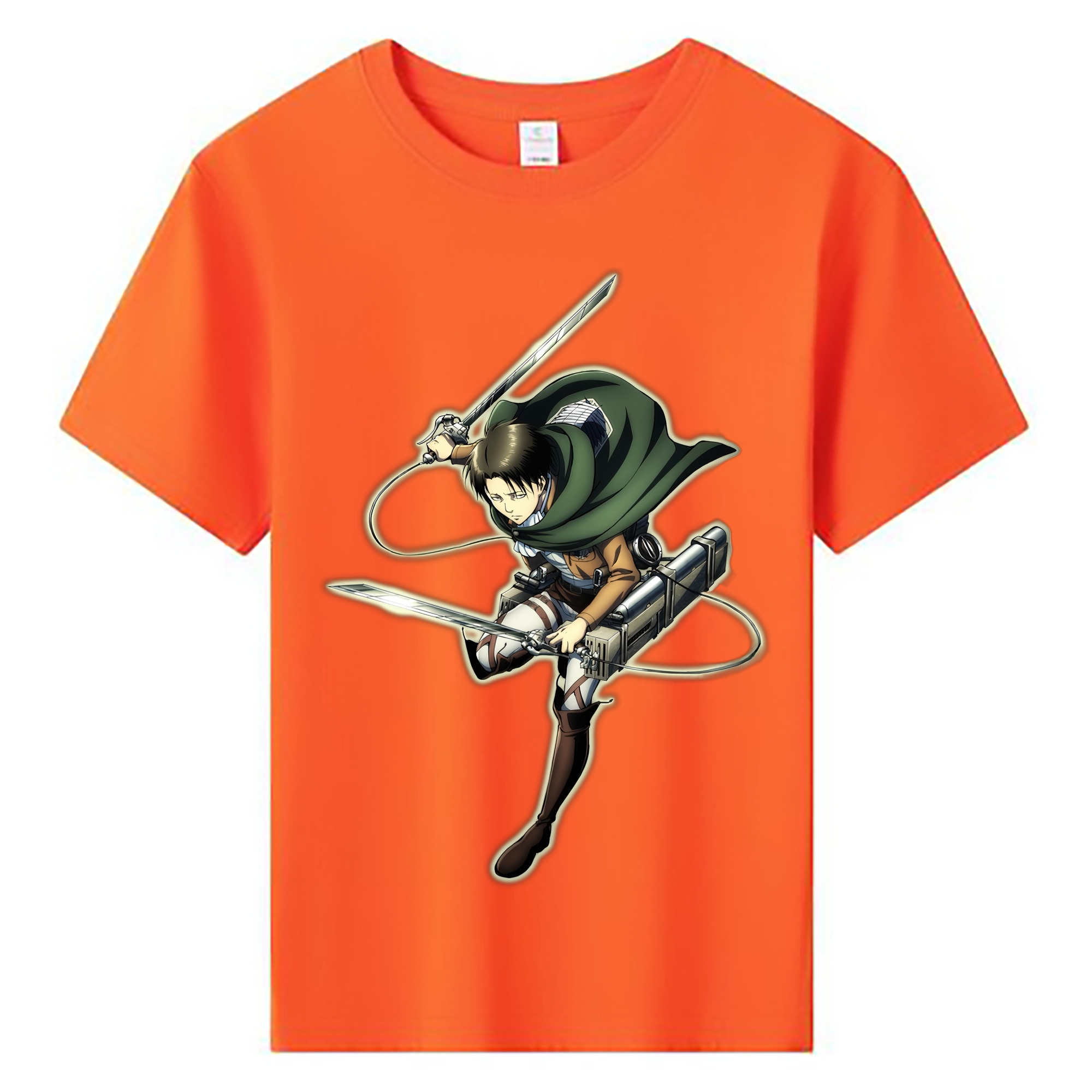 （画像用） 進撃の巨人 リヴァイ·アッカーマン Attack on Titan Levi Ackerman 綿100％キッズTシャツ（フロントプリント）
