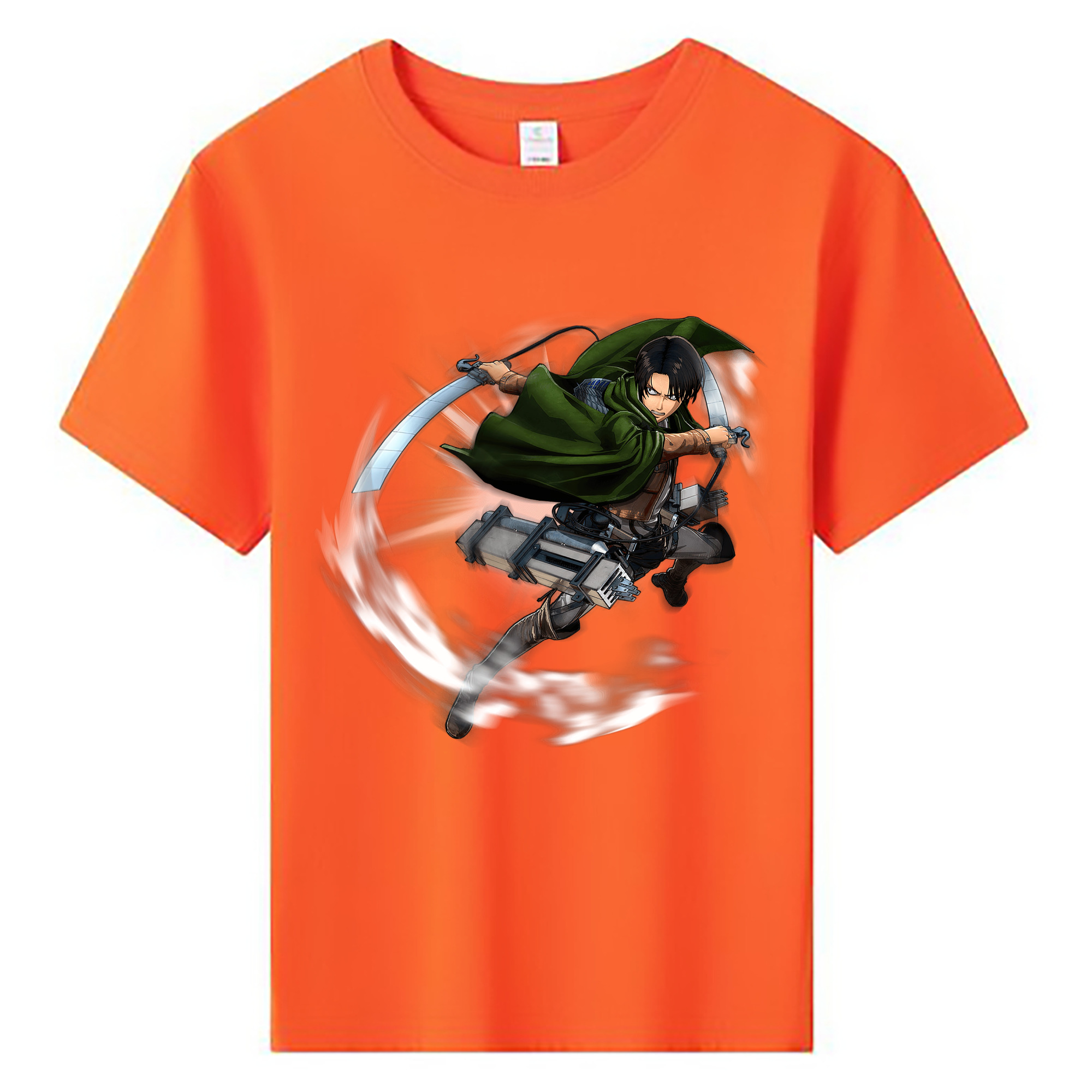 （画像用） 進撃の巨人 リヴァイ·アッカーマン Attack on Titan Levi Ackerman 綿100％キッズTシャツ（フロントプリント）
