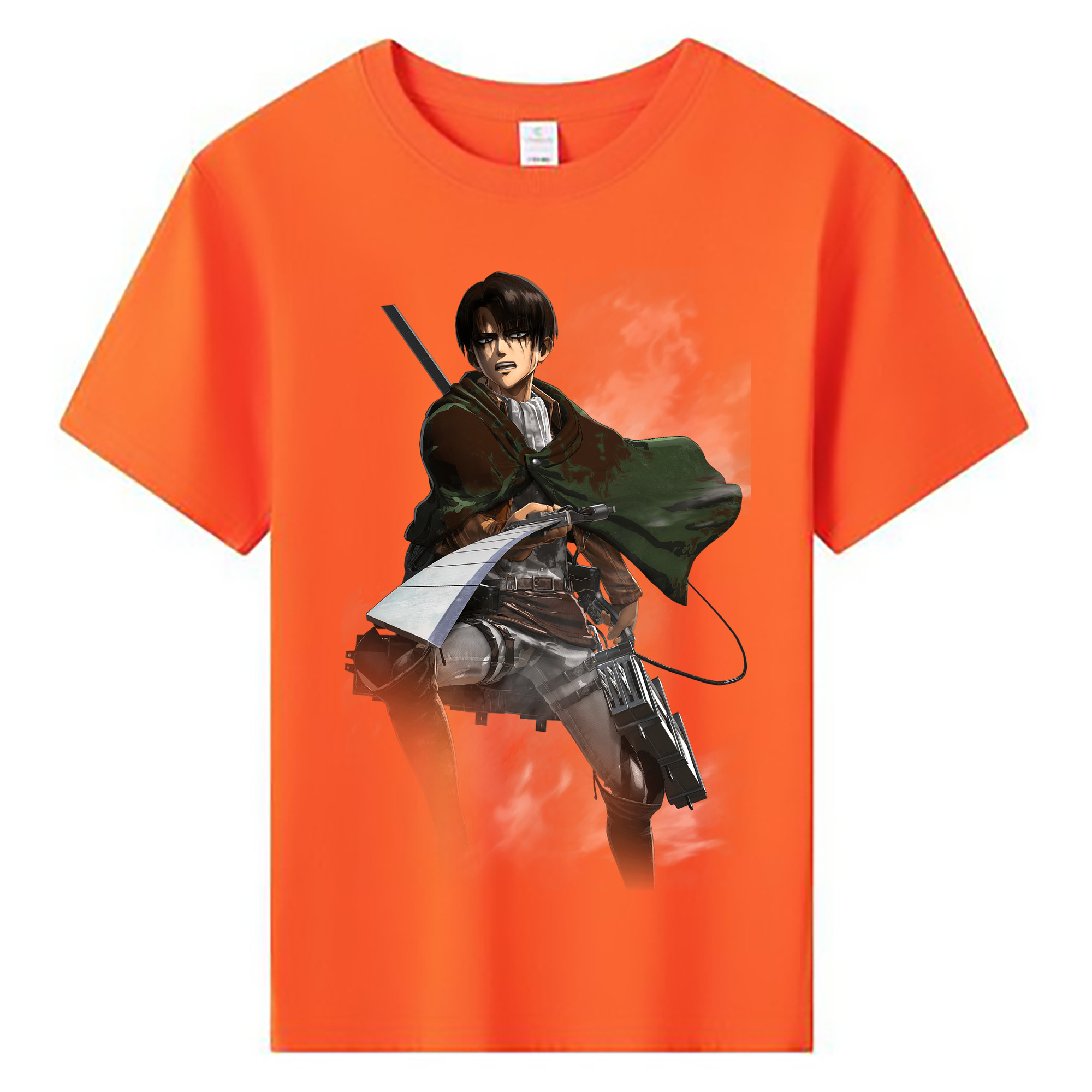 （画像用） 進撃の巨人 リヴァイ·アッカーマン Attack on Titan Levi Ackerman 綿100％キッズTシャツ（フロントプリント）