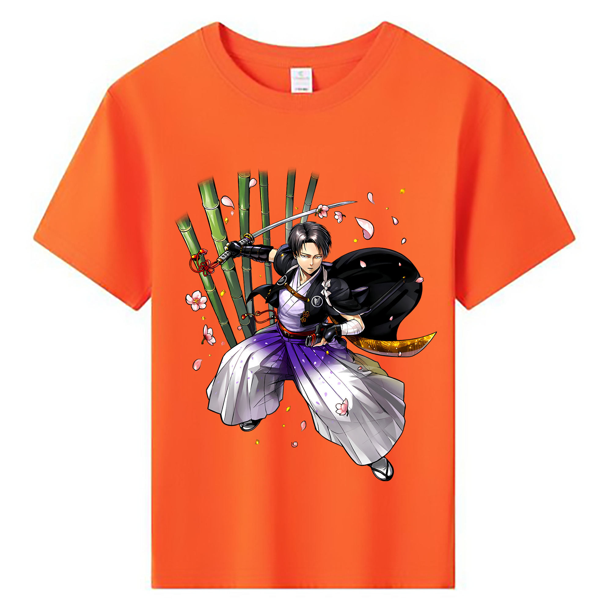 （画像用） 進撃の巨人 リヴァイ·アッカーマン Attack on Titan Levi Ackerman 綿100％キッズTシャツ（フロントプリント）