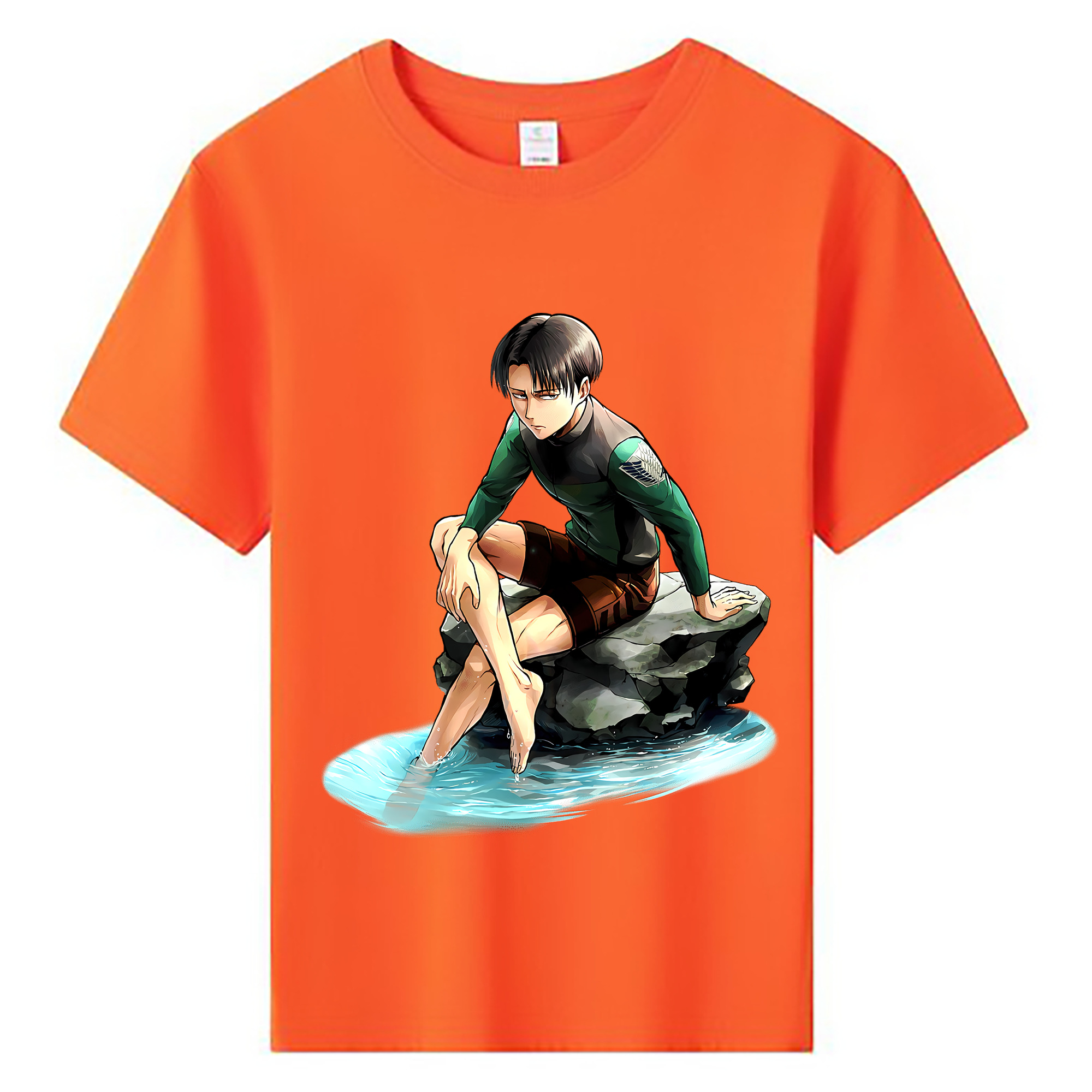 （画像用） 進撃の巨人 リヴァイ·アッカーマン Attack on Titan Levi Ackerman 綿100％キッズTシャツ（フロントプリント）