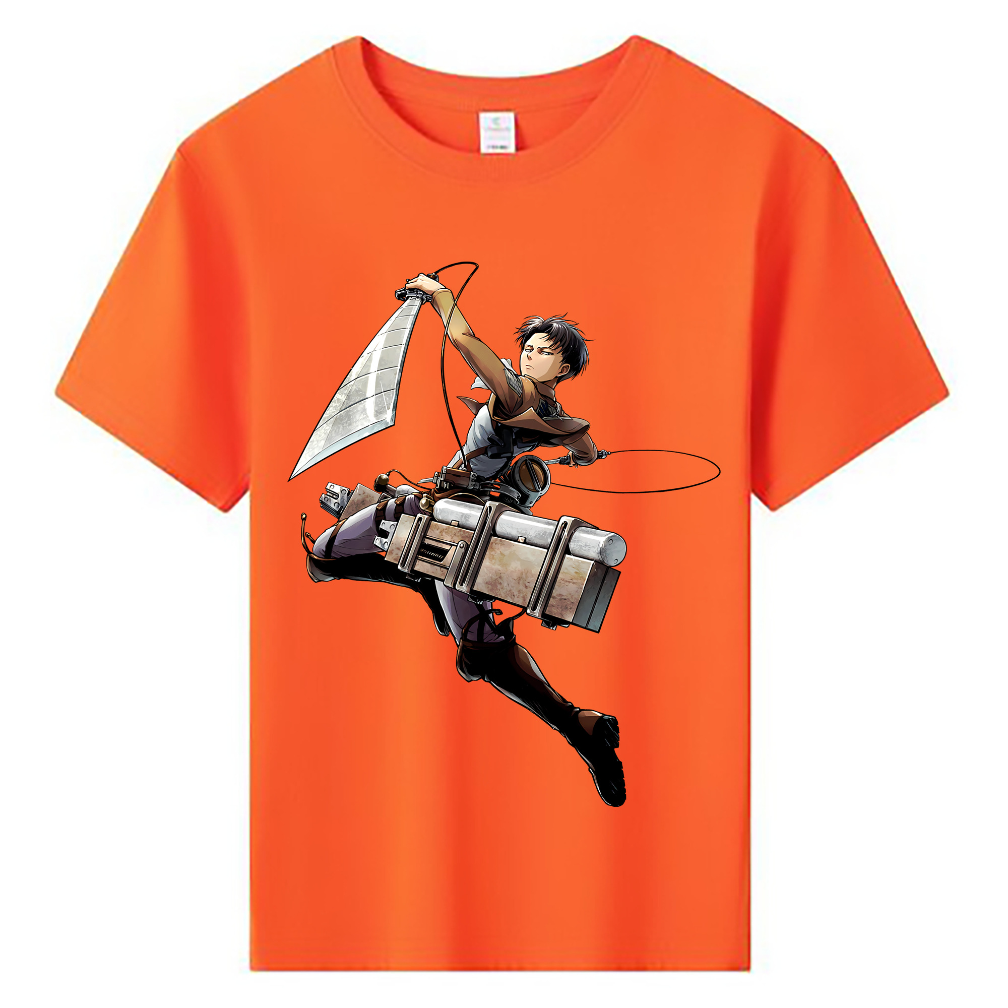 （画像用） 進撃の巨人 リヴァイ·アッカーマン Attack on Titan Levi Ackerman 綿100％キッズTシャツ（フロントプリント）