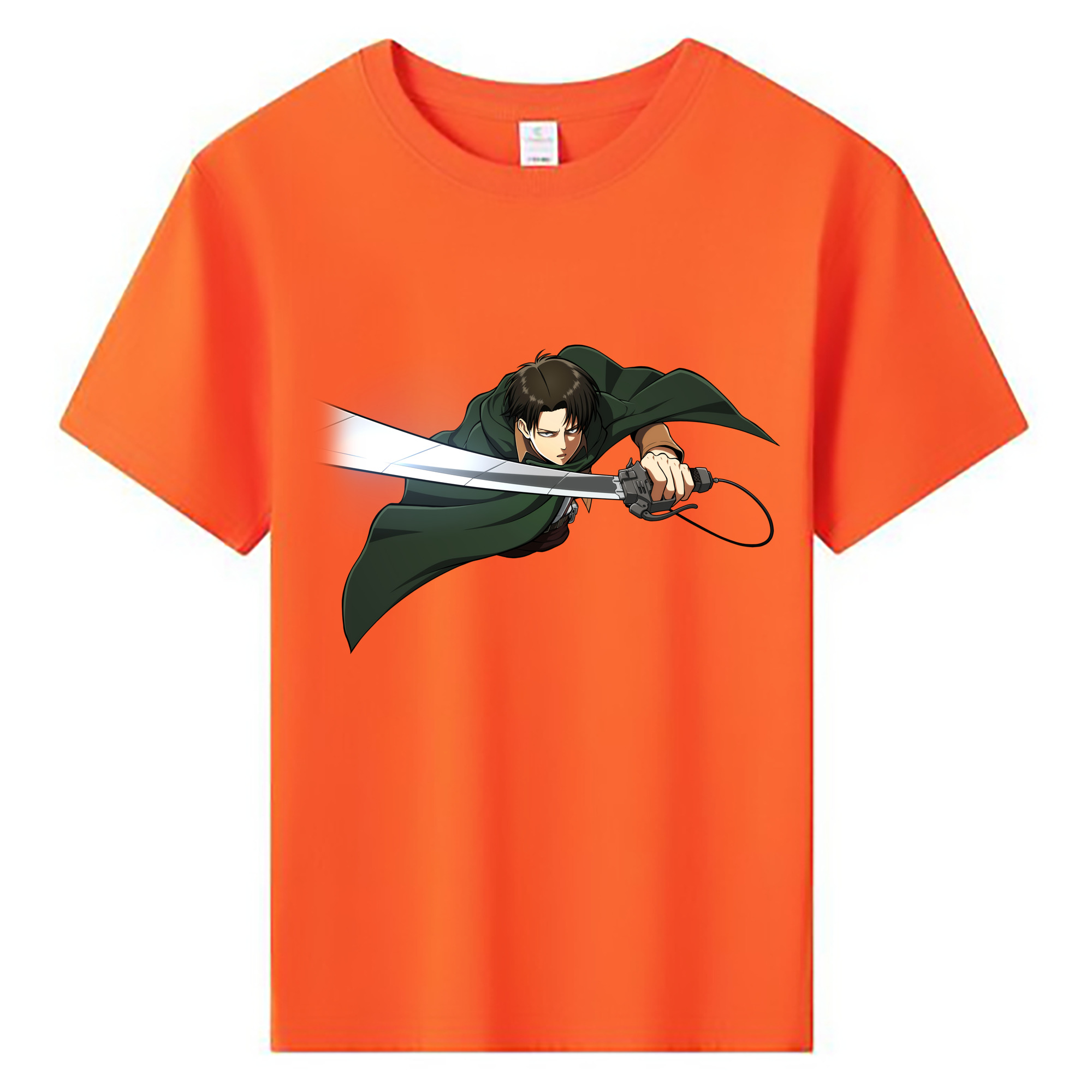 （画像用） 進撃の巨人 リヴァイ·アッカーマン Attack on Titan Levi Ackerman 綿100％キッズTシャツ（フロントプリント）