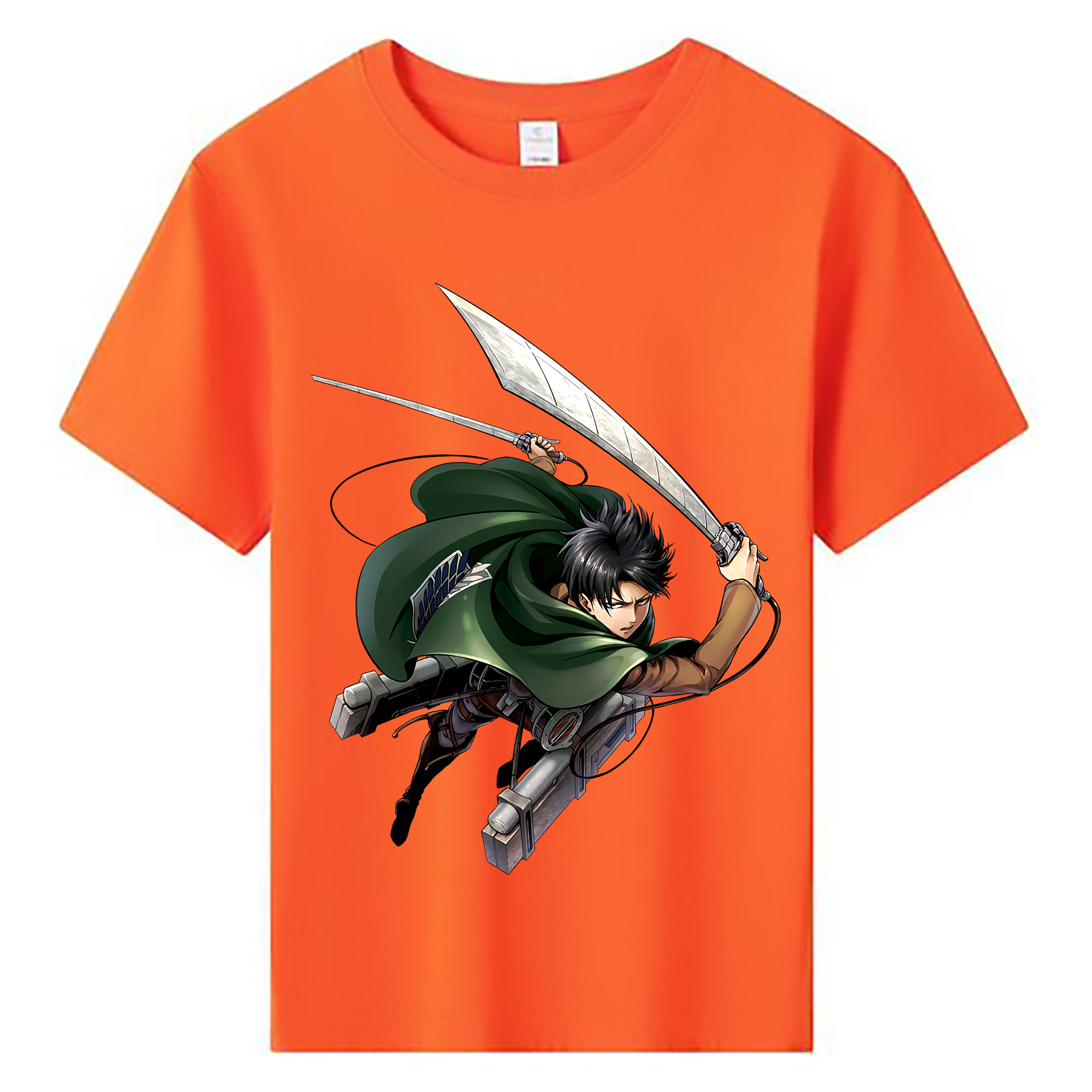（画像用） 進撃の巨人 リヴァイ·アッカーマン Attack on Titan Levi Ackerman 綿100％キッズTシャツ（フロントプリント）