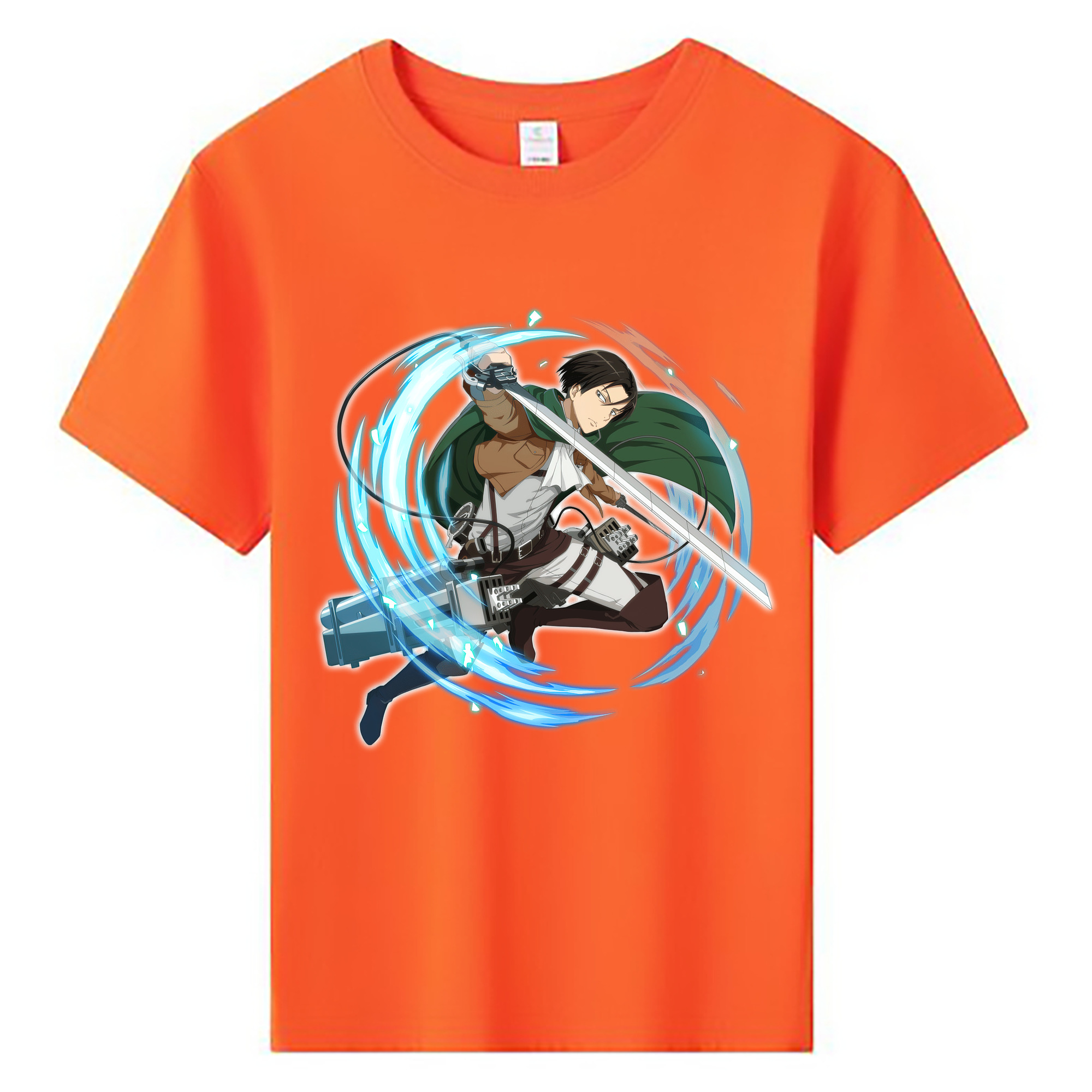 （画像用） 進撃の巨人 リヴァイ·アッカーマン Attack on Titan Levi Ackerman 綿100％キッズTシャツ（フロントプリント）