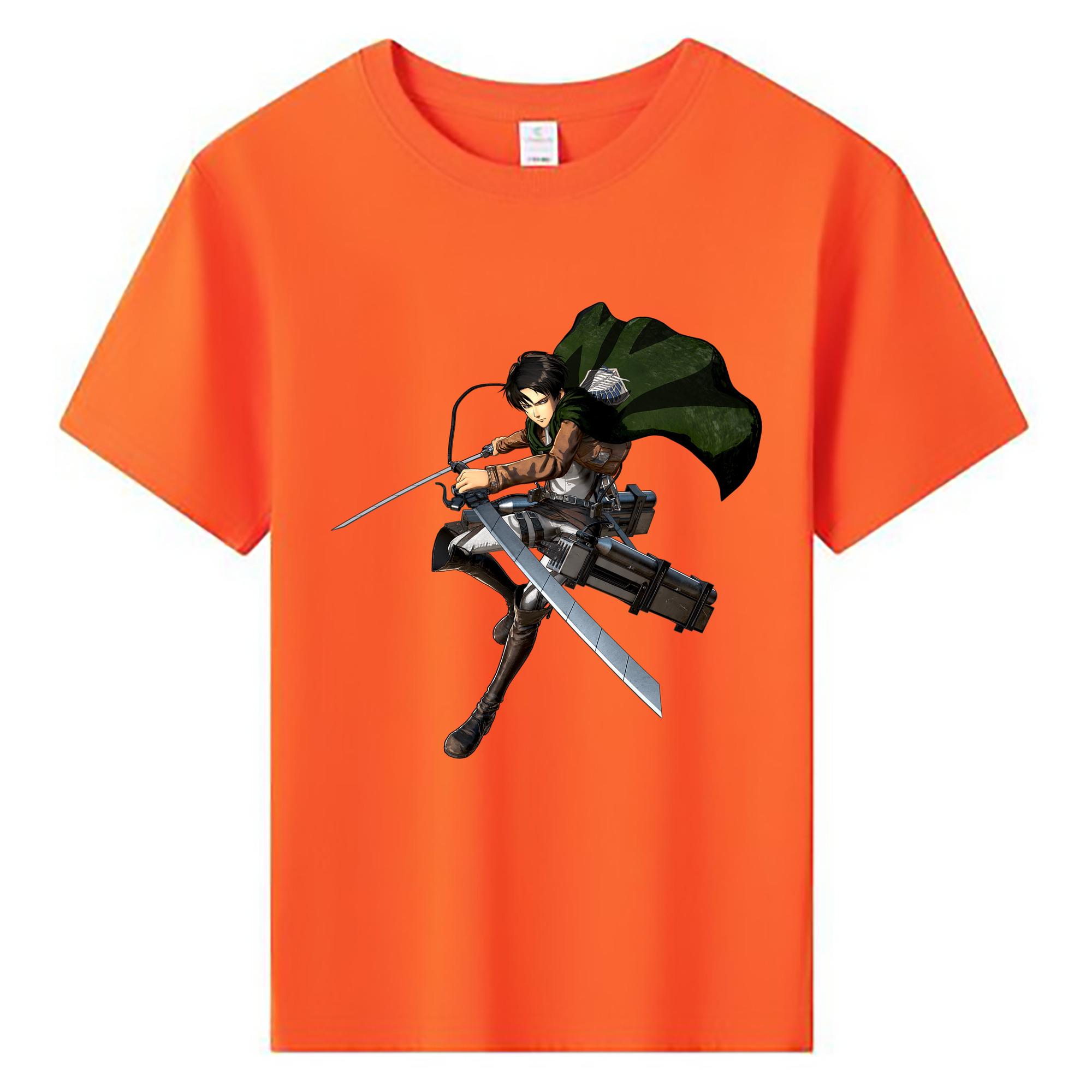 （画像用） 進撃の巨人 リヴァイ·アッカーマン Attack on Titan Levi Ackerman 綿100％キッズTシャツ（フロントプリント）