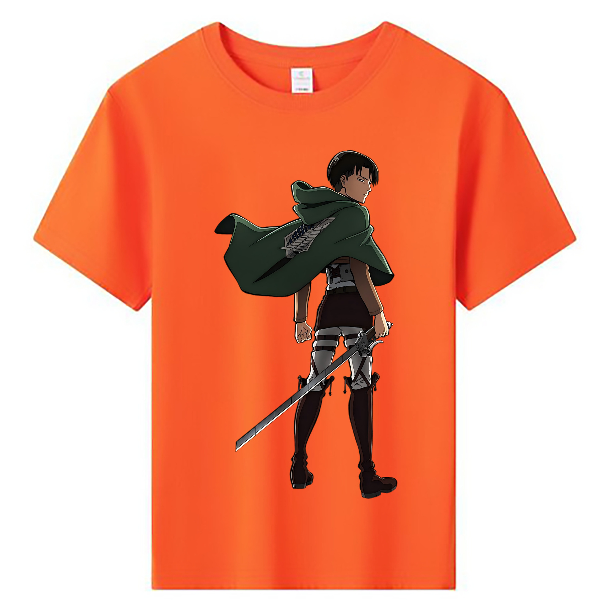 （画像用） 進撃の巨人 リヴァイ·アッカーマン Attack on Titan Levi Ackerman 綿100％キッズTシャツ（フロントプリント）
