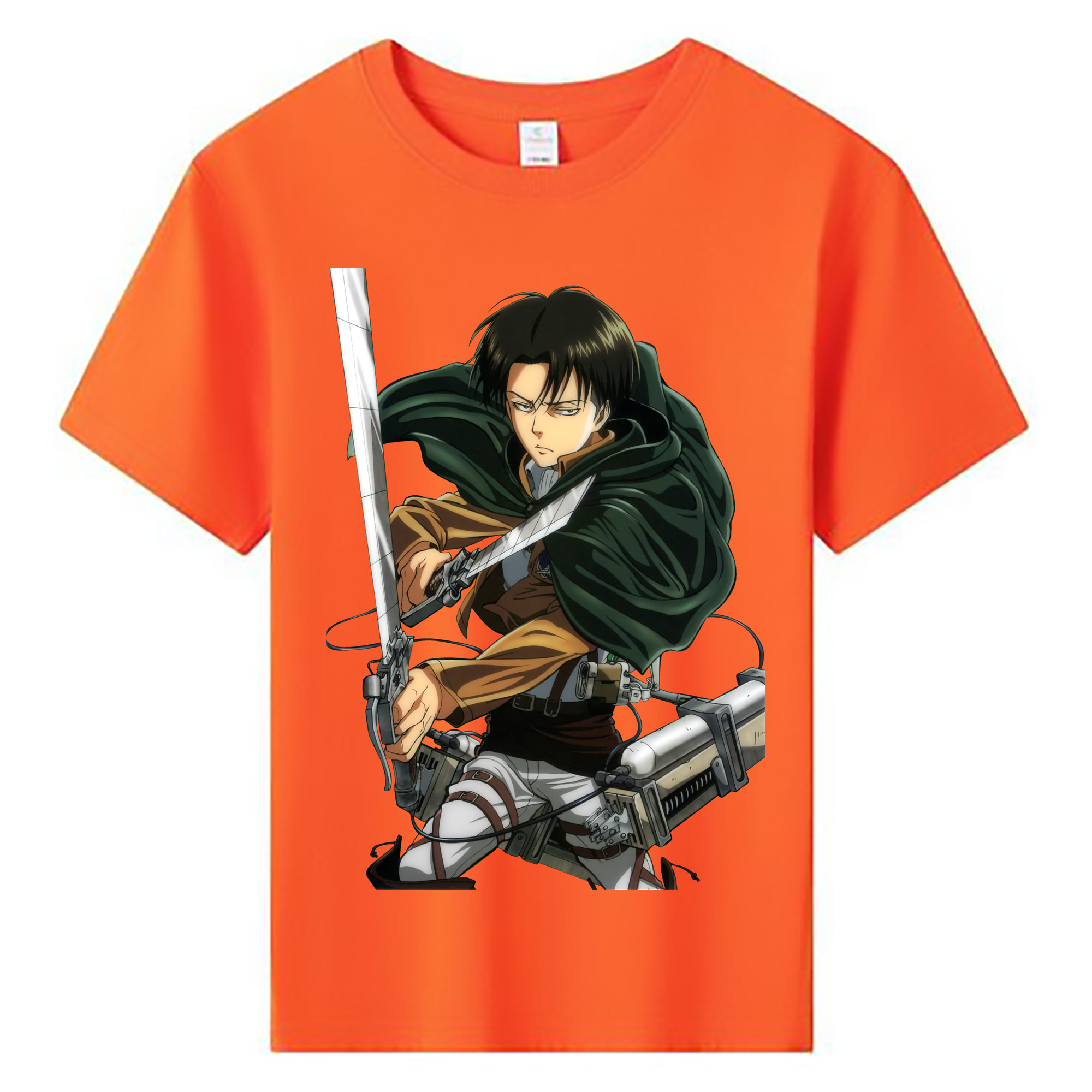 （画像用） 進撃の巨人 リヴァイ·アッカーマン Attack on Titan Levi Ackerman 綿100％キッズTシャツ（フロントプリント）