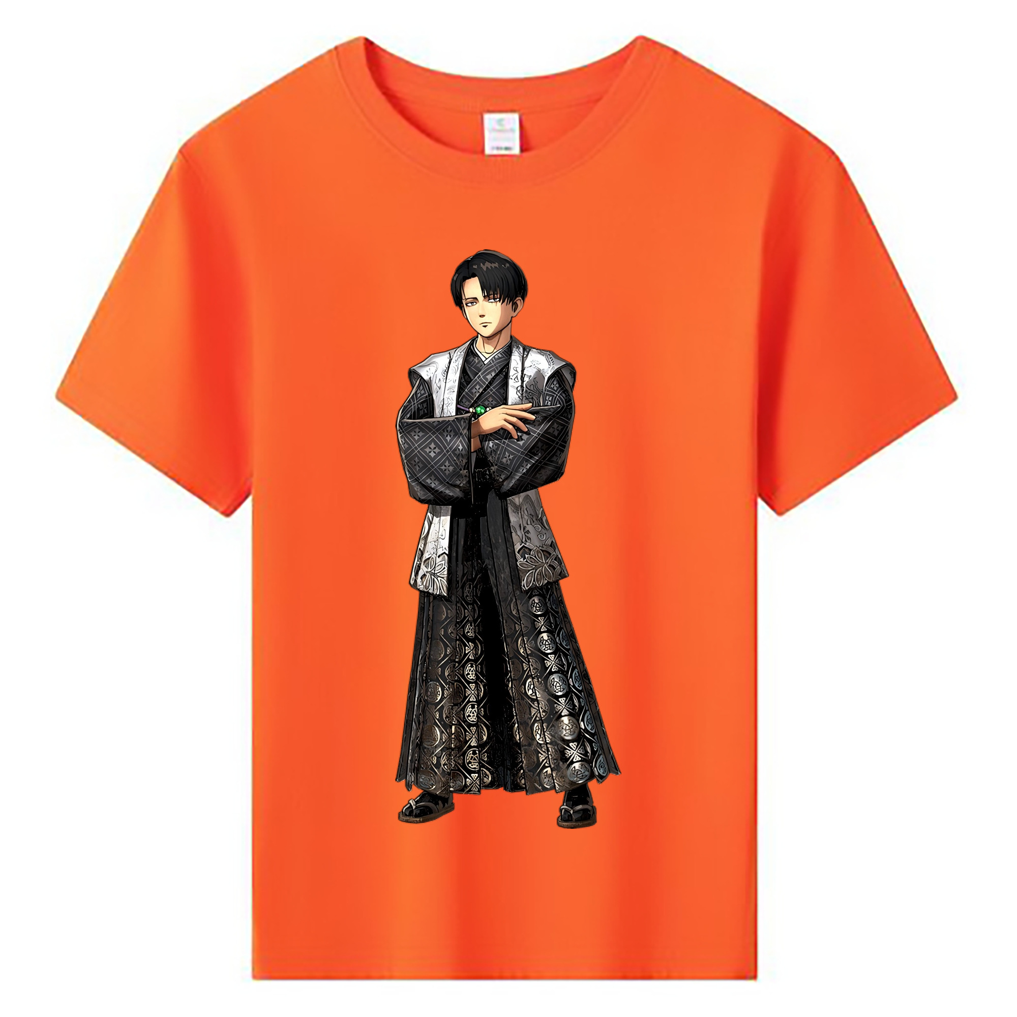 （画像用） 進撃の巨人 リヴァイ·アッカーマン Attack on Titan Levi Ackerman 綿100％キッズTシャツ（フロントプリント）