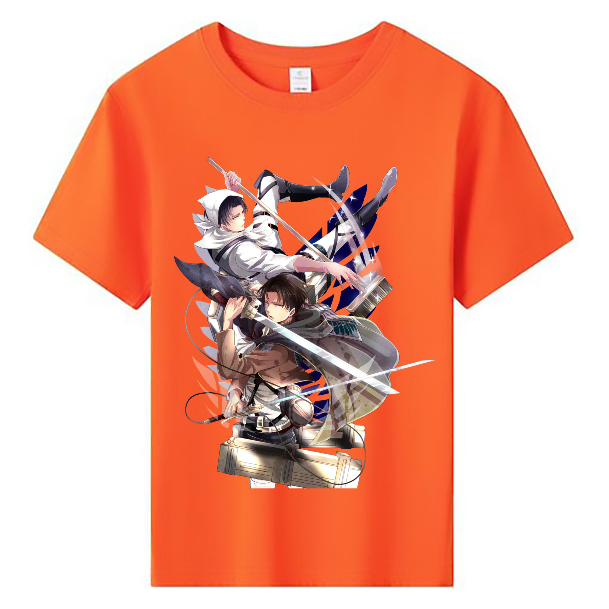 （画像用） 進撃の巨人 リヴァイ·アッカーマン Attack on Titan Levi Ackerman 綿100％キッズTシャツ（フロントプリント）