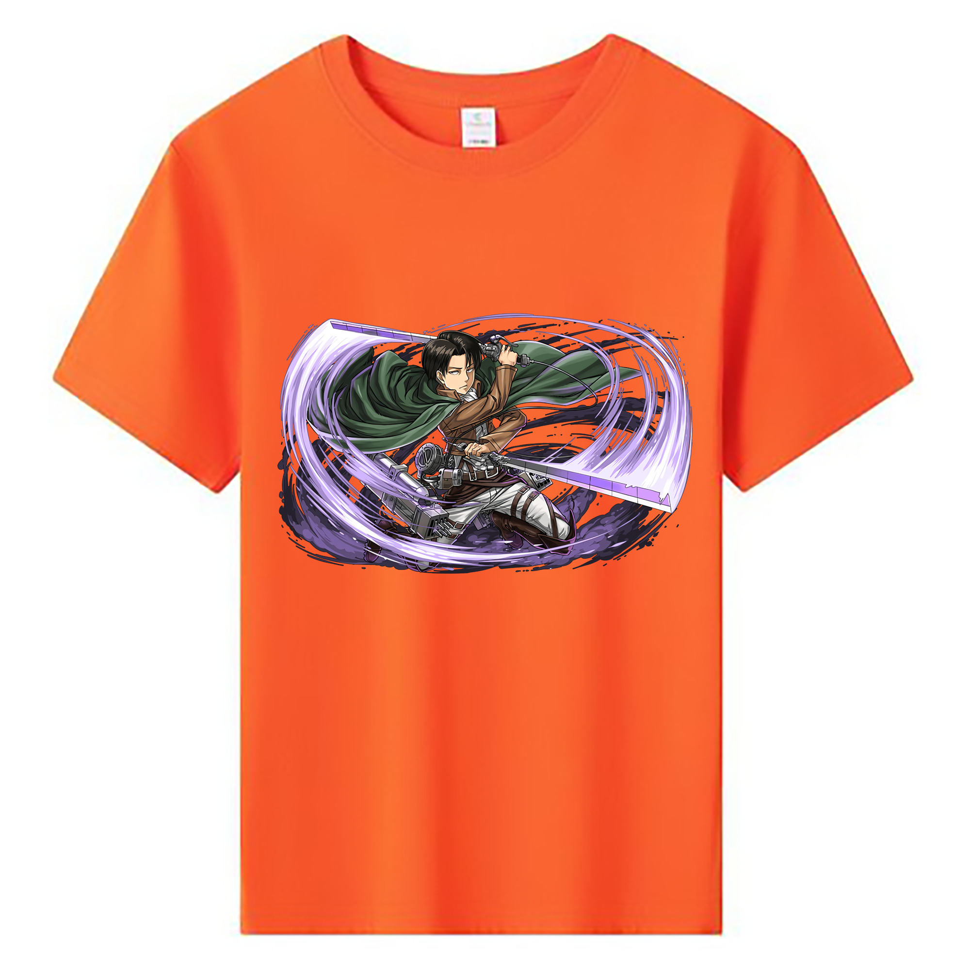 （画像用） 進撃の巨人 リヴァイ·アッカーマン Attack on Titan Levi Ackerman 綿100％キッズTシャツ（フロントプリント）
