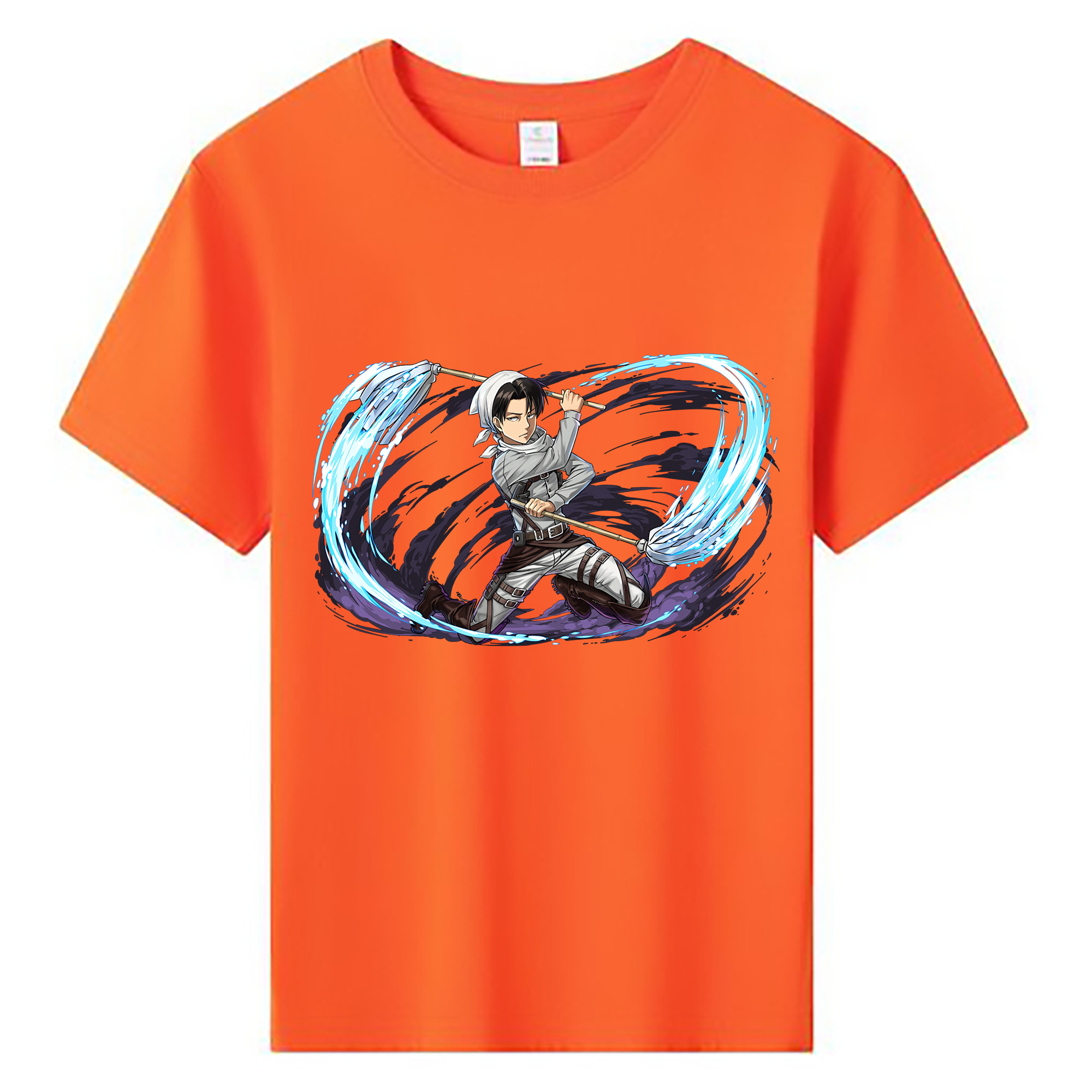 （画像用） 進撃の巨人 リヴァイ·アッカーマン Attack on Titan Levi Ackerman 綿100％キッズTシャツ（フロントプリント）